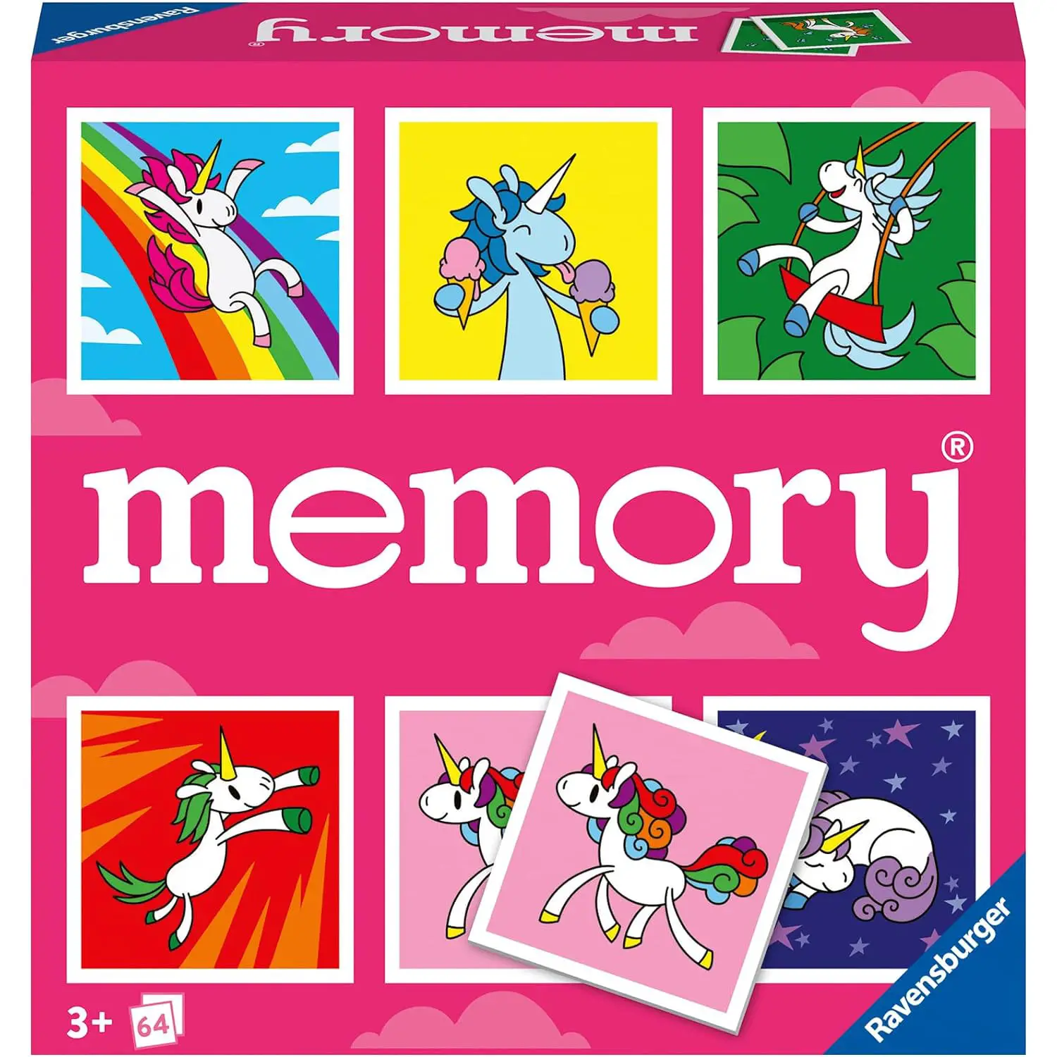 Memory Unicorns Ravensburger – Gioco di Memoria Magico per Bambini dai 3 Anni - Memory e Domino