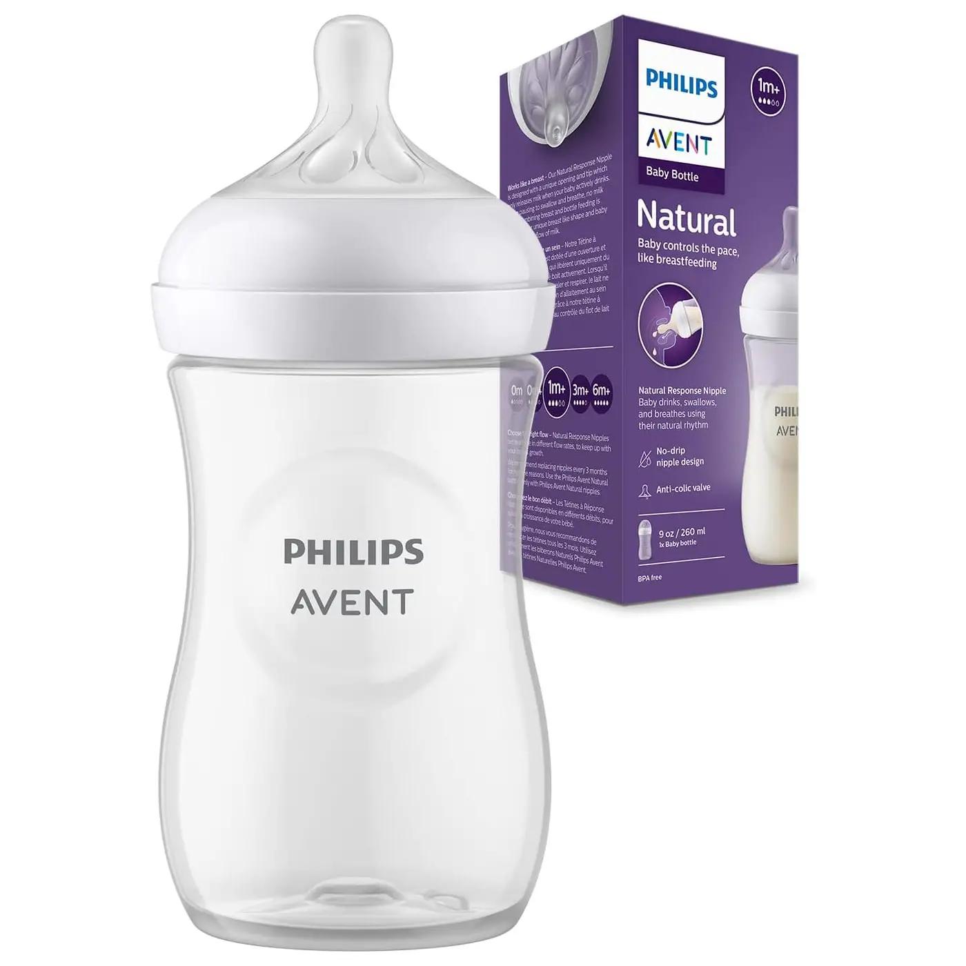 Biberon Natural 3.0 260 ml Trasparente - biberon e accessori