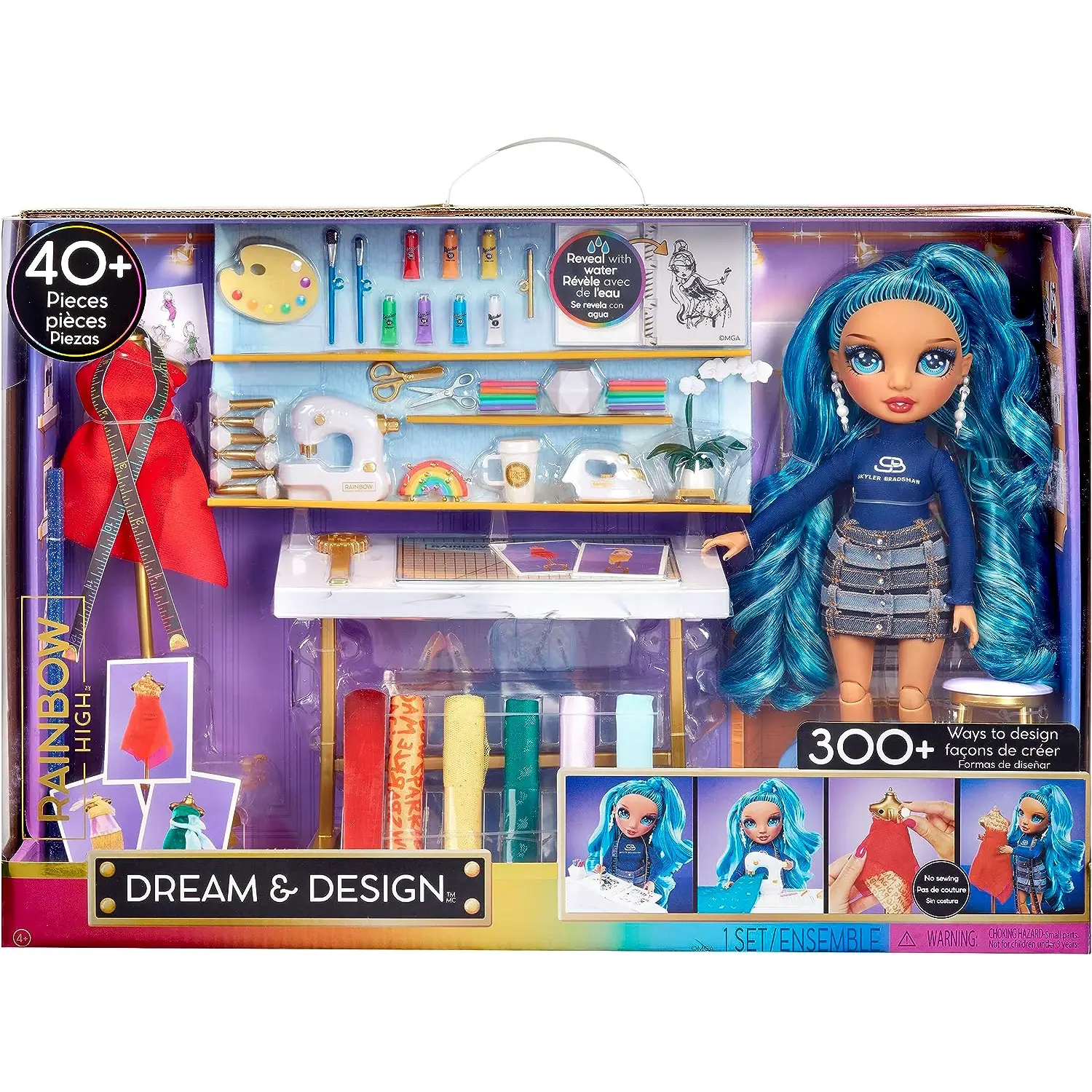 Rainbow High Dream & Design Fashion Studio Playset + Skyler Doll - collezionabili bambina