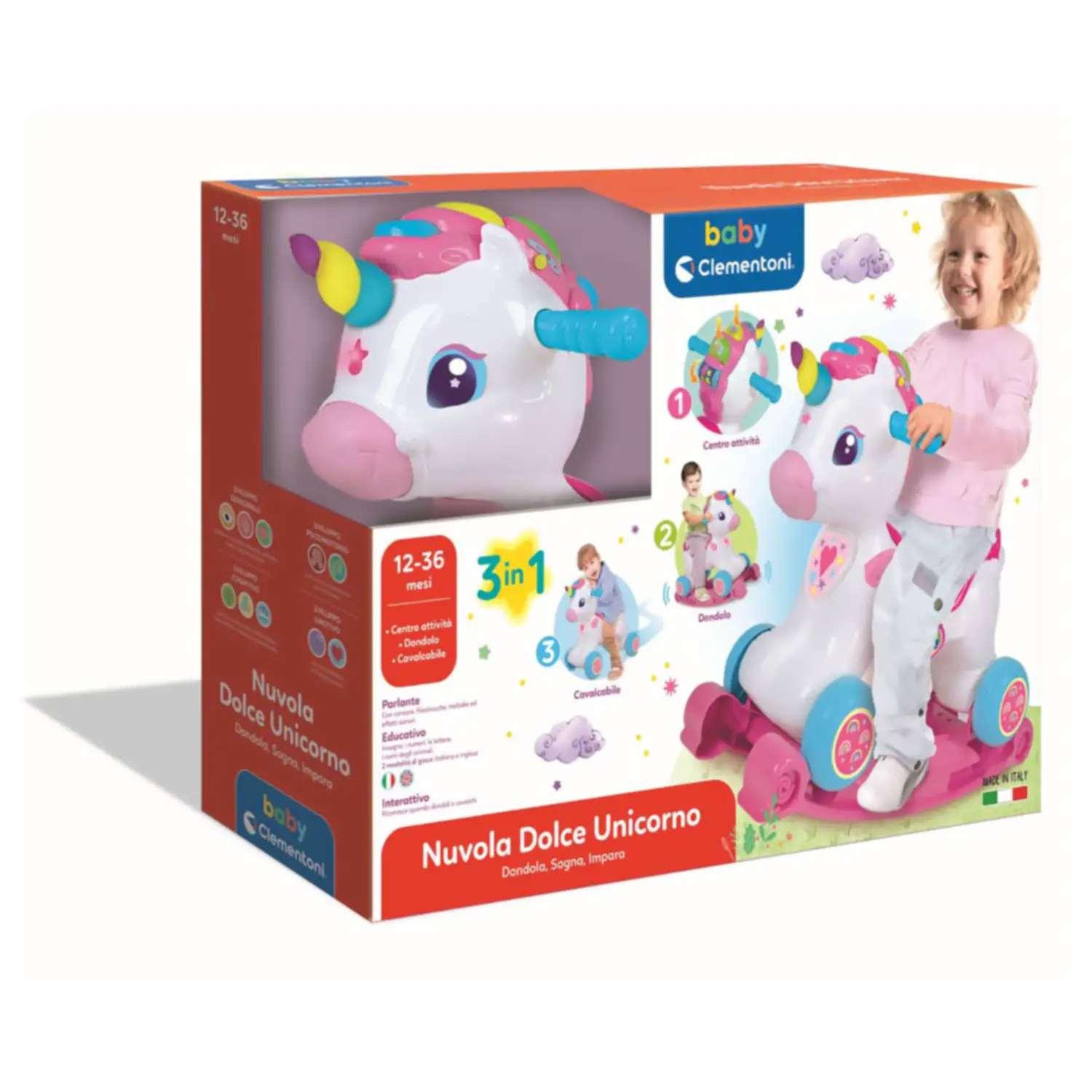 Nuvola Dolce Unicorno - Giocattolo Versatile e Interattivo - Primi movimenti