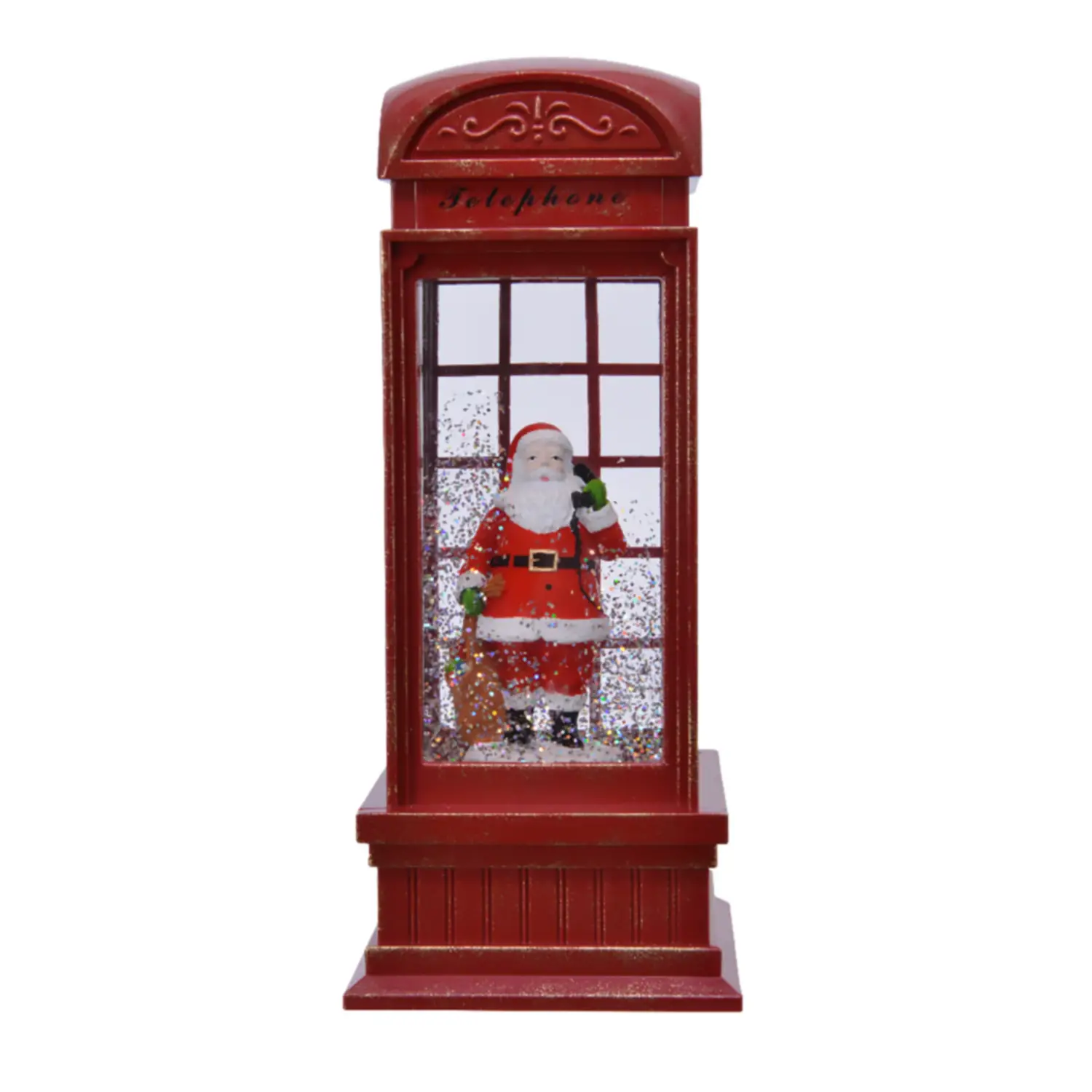 Cabina Telefonica in plastica con spinner d'acqua LED - addobbi casa