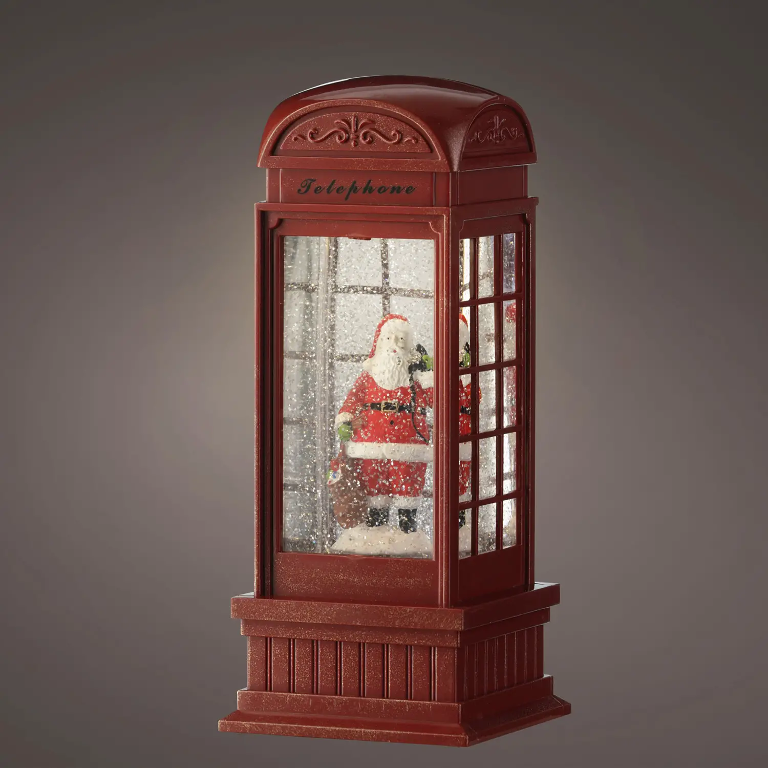 Lumineo Cabina Telefonica Natale LED Water Spinner H25 cm - addobbi casa