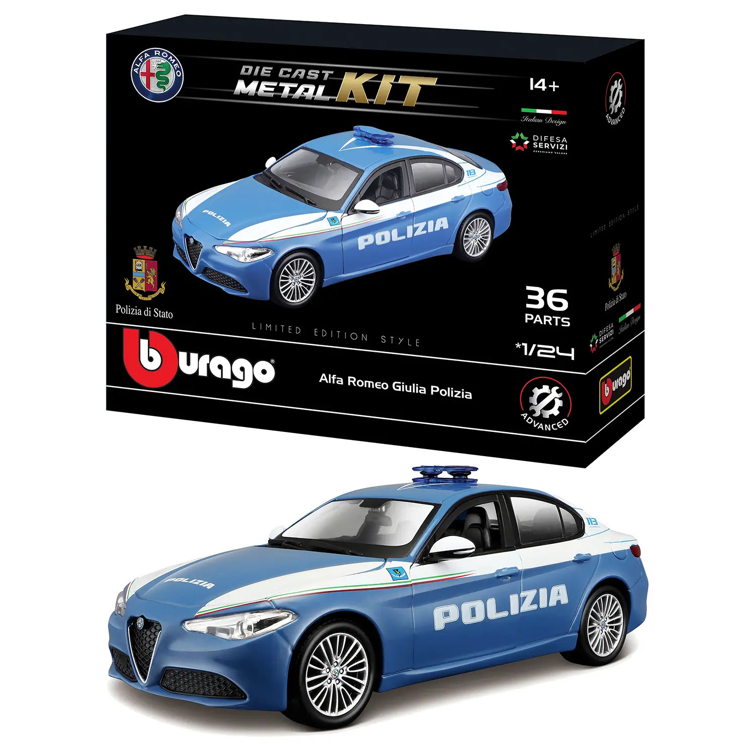 Auto 1:24 Model Kit Giulia Polizia - auto