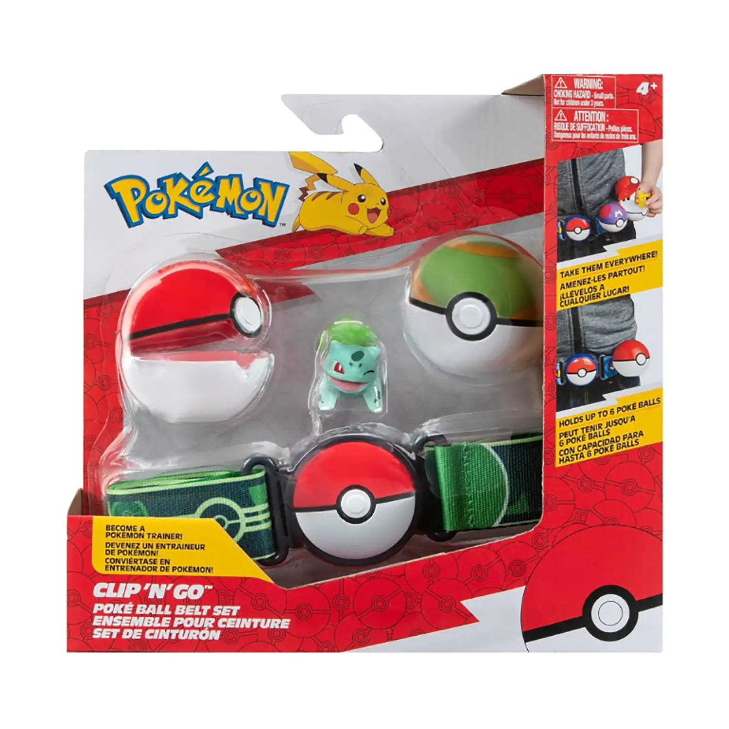 Pokémon Clip 'n' Go - Set Cintura con Bulbasaur - Rei Toys - action figures ed accessori