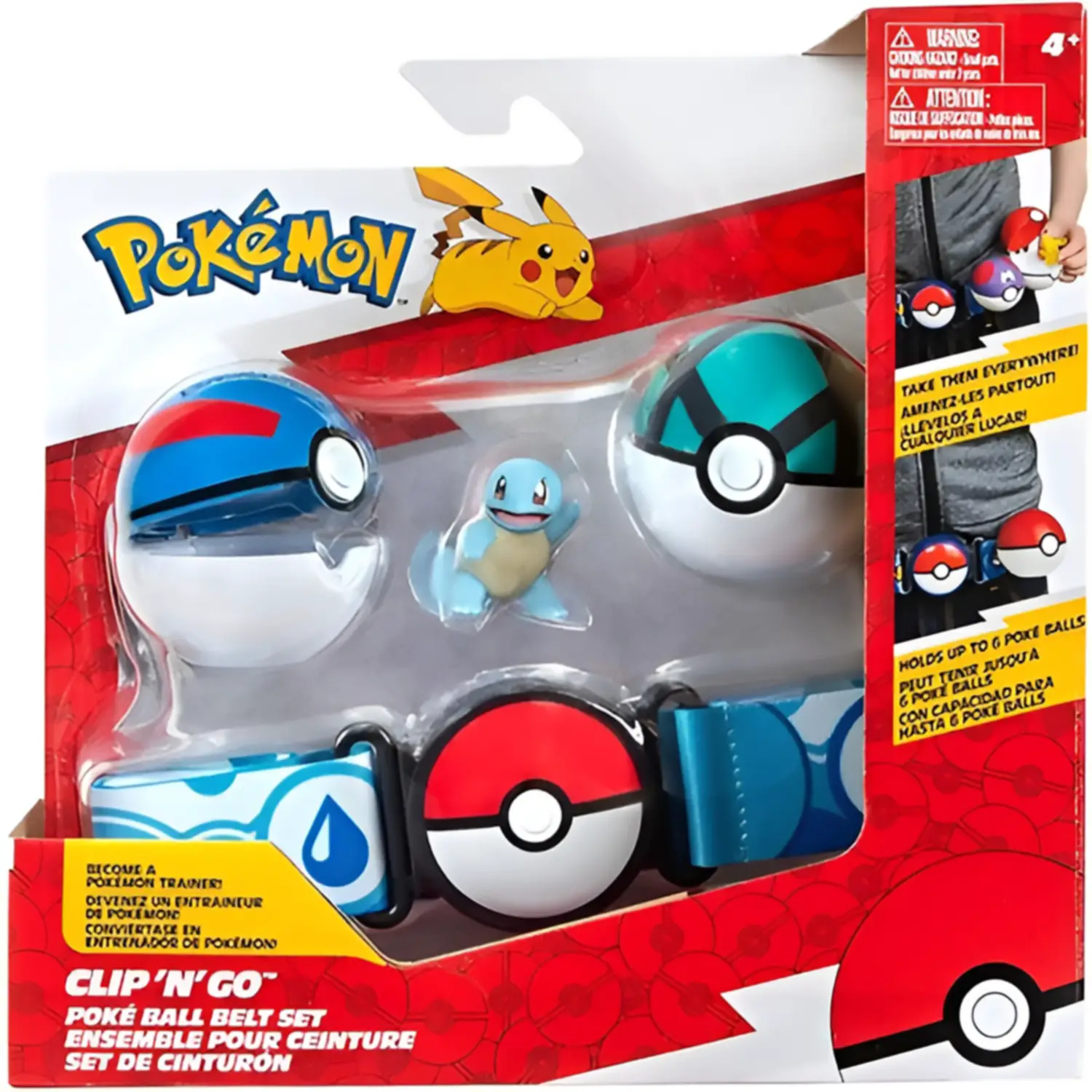Set Cintura Pokemon Clip N Go con Poké Ball, Repeat Ball & Pikachu - action figures ed accessori