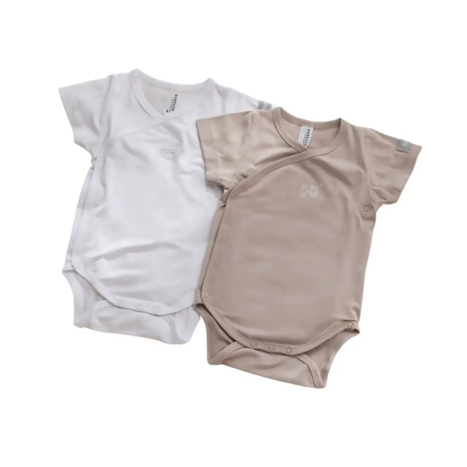 Body Bambino Maniche Corte - Taglia 3 Mesi - 2 Pezzi Cammello e Bianco - intimo neonato