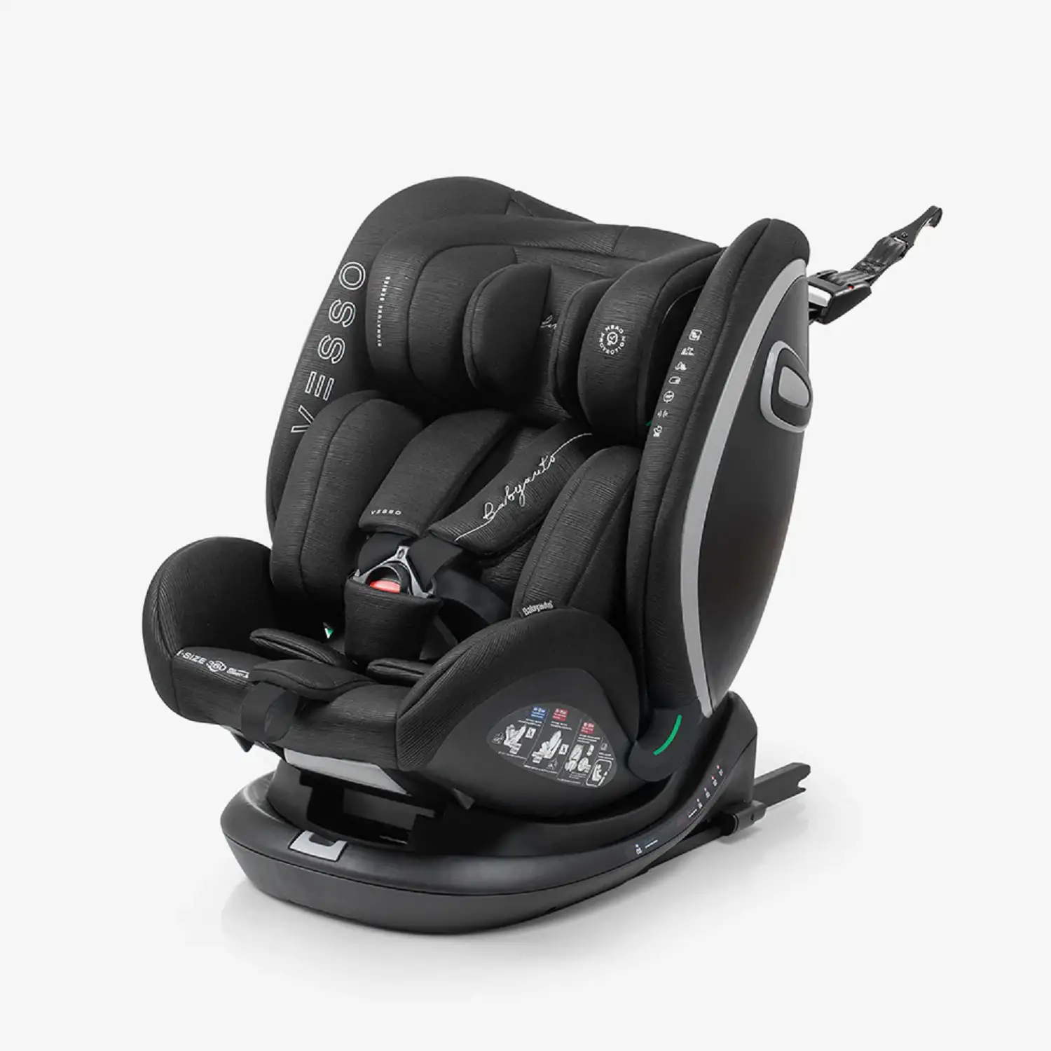 Seggiolino Auto Vesso Black Line I-size Con Base Girevole 360° 40-150cm - bambini 40-150 cm (0-12 anni)