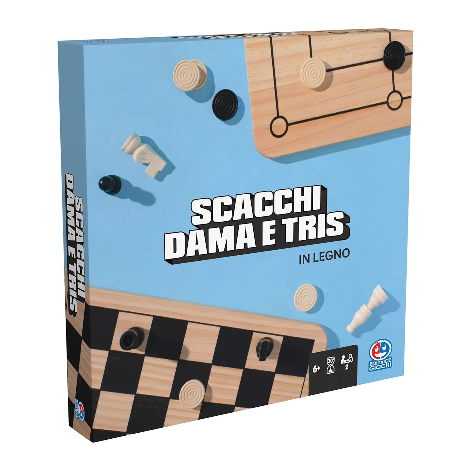 Set di Giochi da Tavolo Scacchi, Dama e Tris, Editrice Giochi - giochi di società