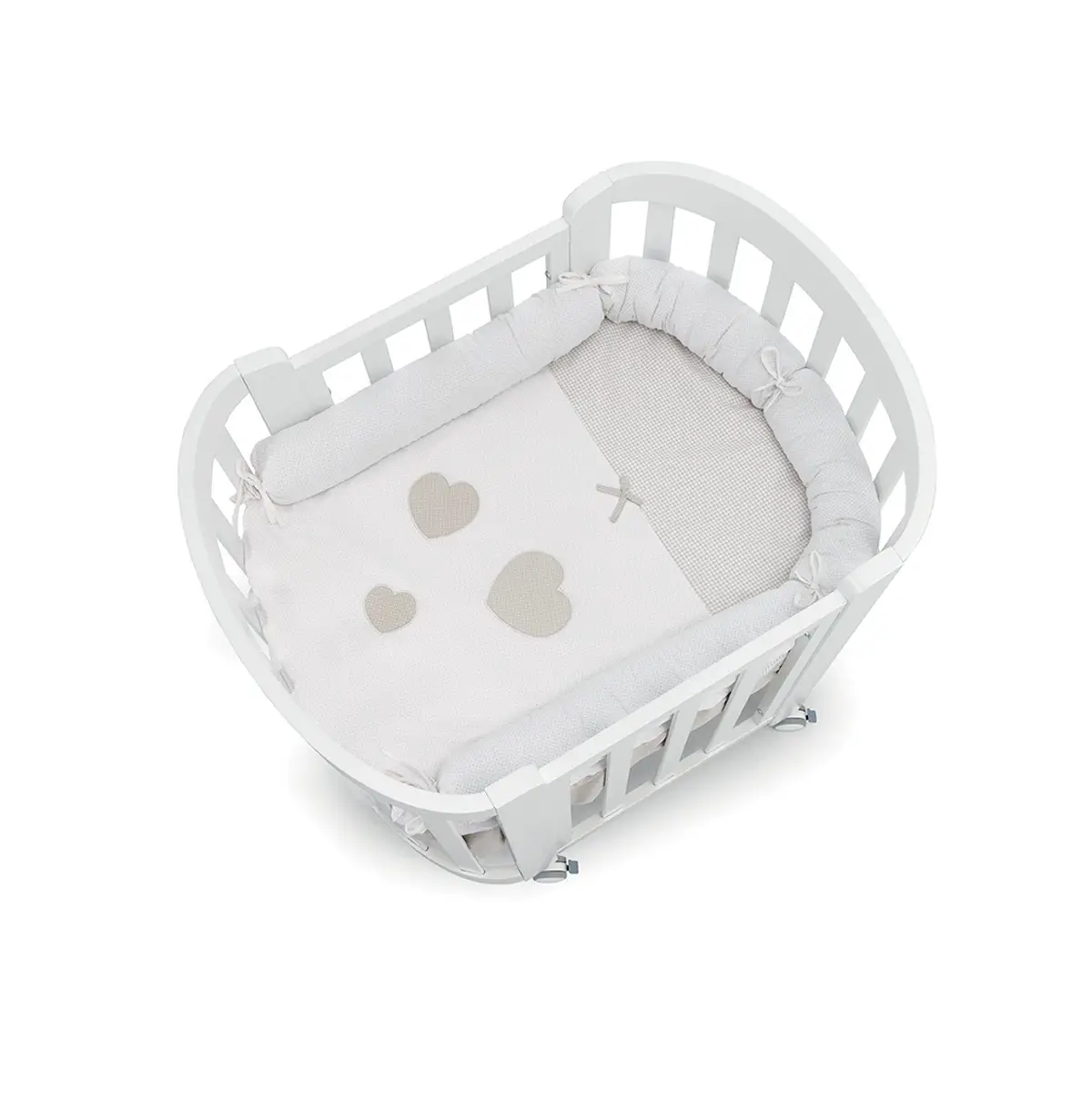 Completo Rivestimento Culla Sweet – Bianco Tortora - lenzuolini