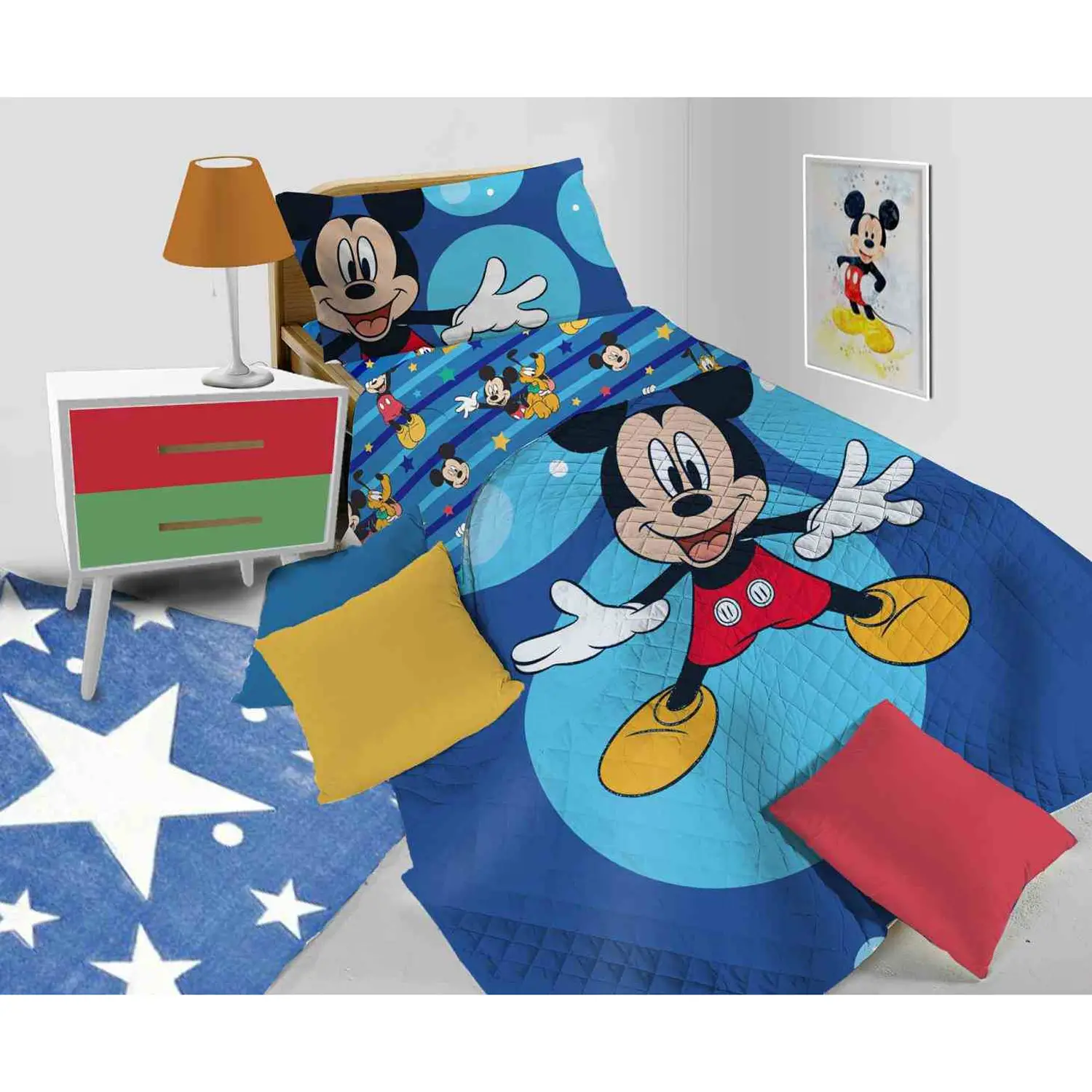 Coperta Trapuntata 1 Piazza Piazzato Mickey Mouse - biancheria casa