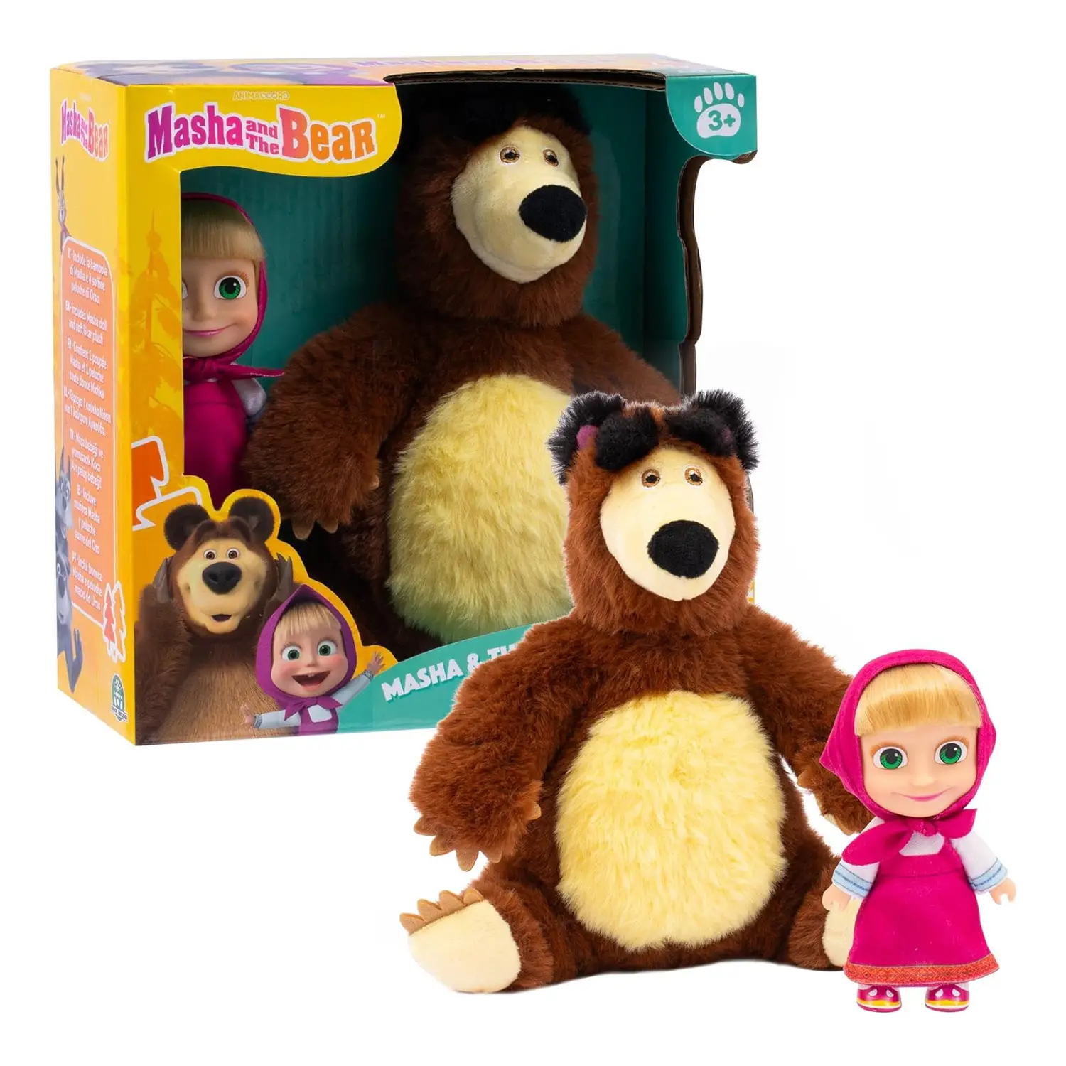 Masha Doll 12 Cm con Orso Plush 20 Cm - collezionabili bambina