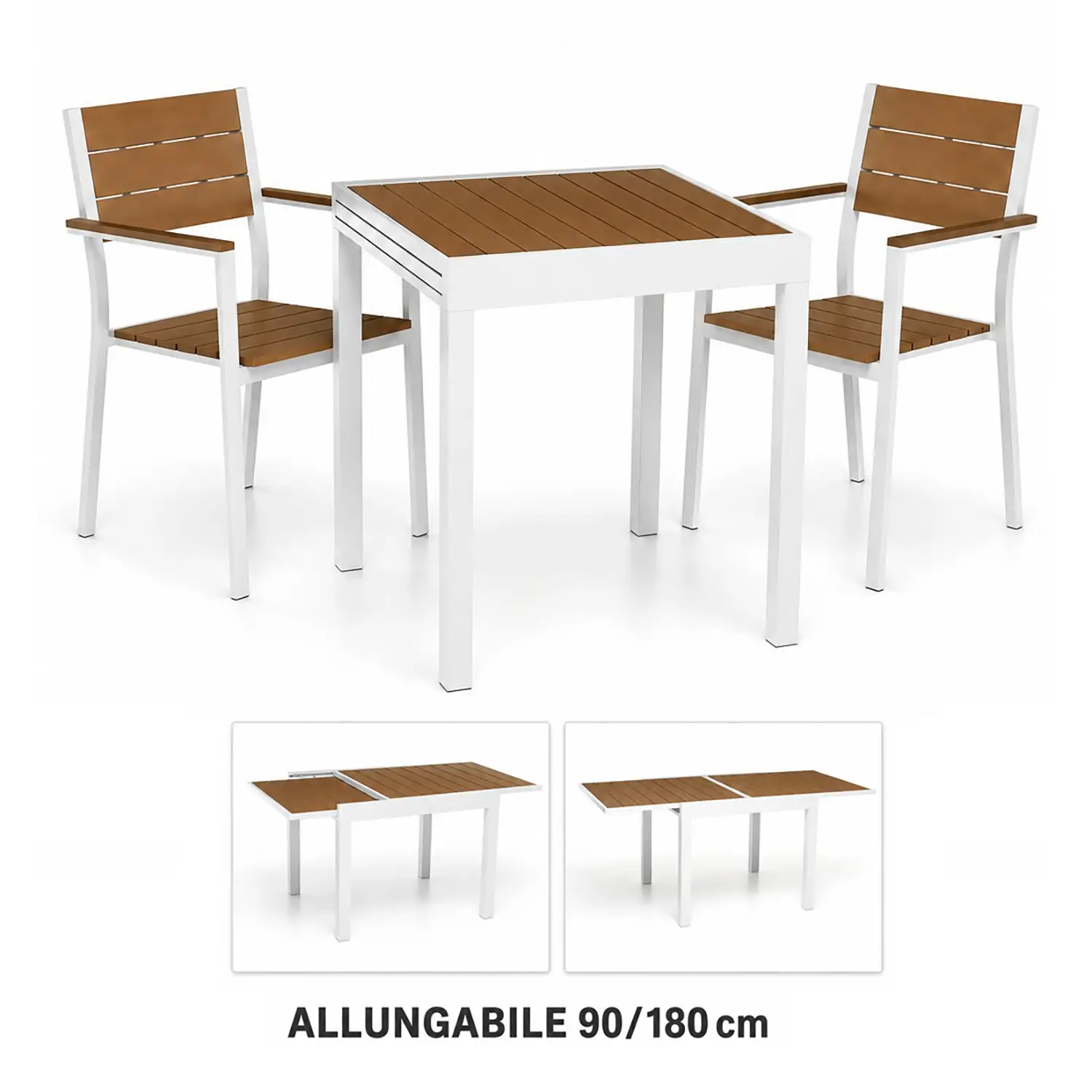 Tavolo Otranto Bianco Allungabile 90/180x90cm - tavoli, sedie e poltroncine
