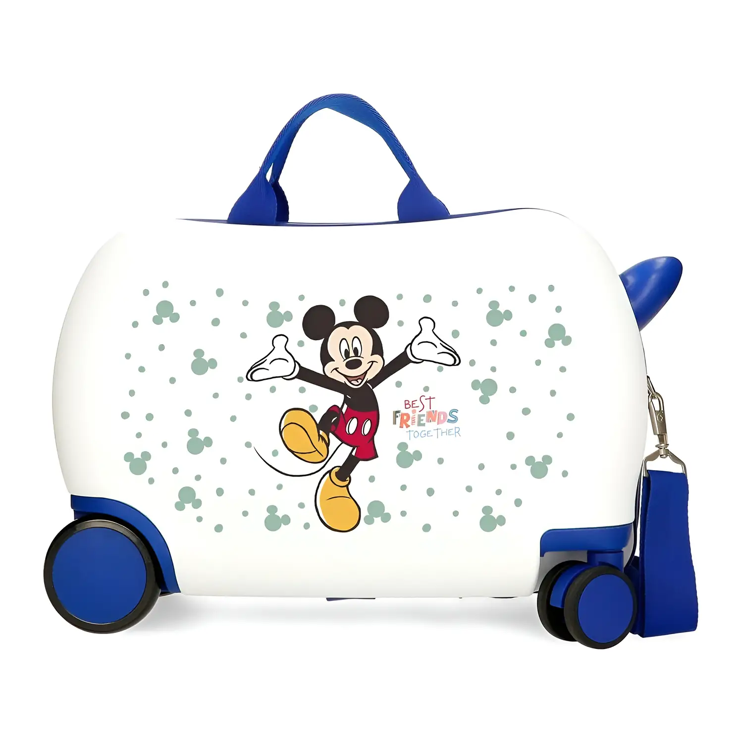 Mickey Best Friends Trolley Cavalcabile Abs 4 Ruote 45 Cm Bianco - valige e borse da viaggio