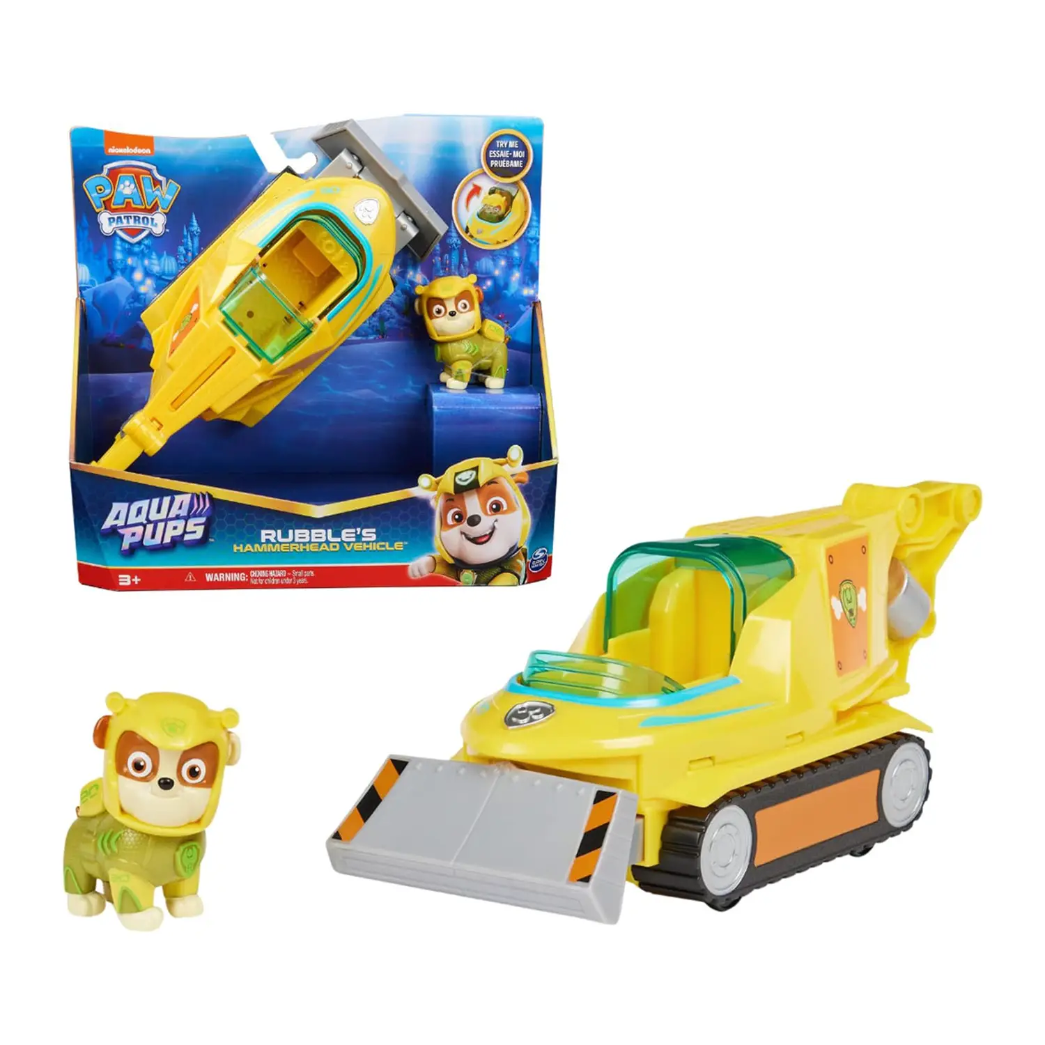Paw Patrol Veicolo Trasformabile Aqua Pups Rubble - action figures ed accessori