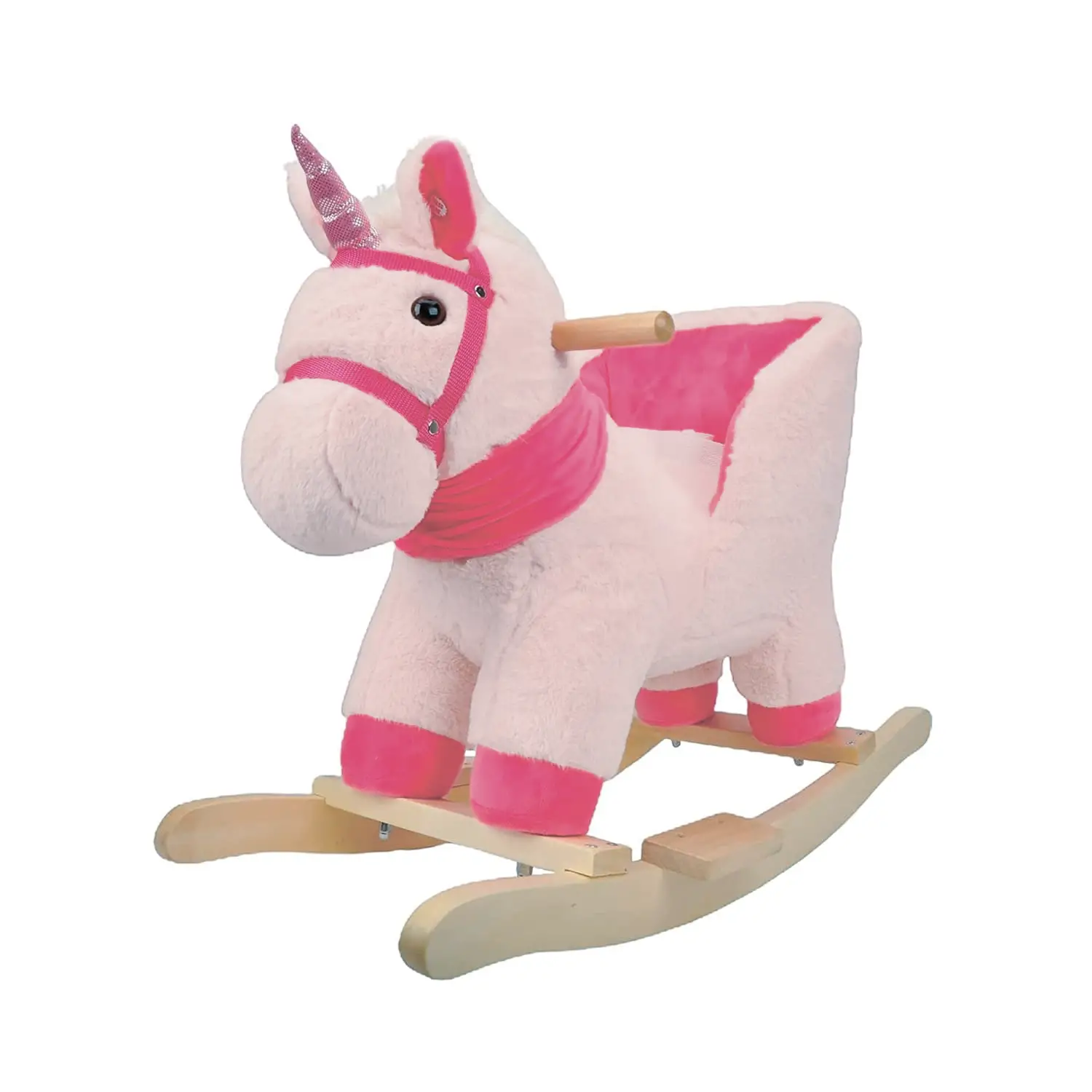 Unicorno a Dondolo Rosa, Morbido Peluche Cavalcabile per i Bambini Più Piccoli - Primi movimenti