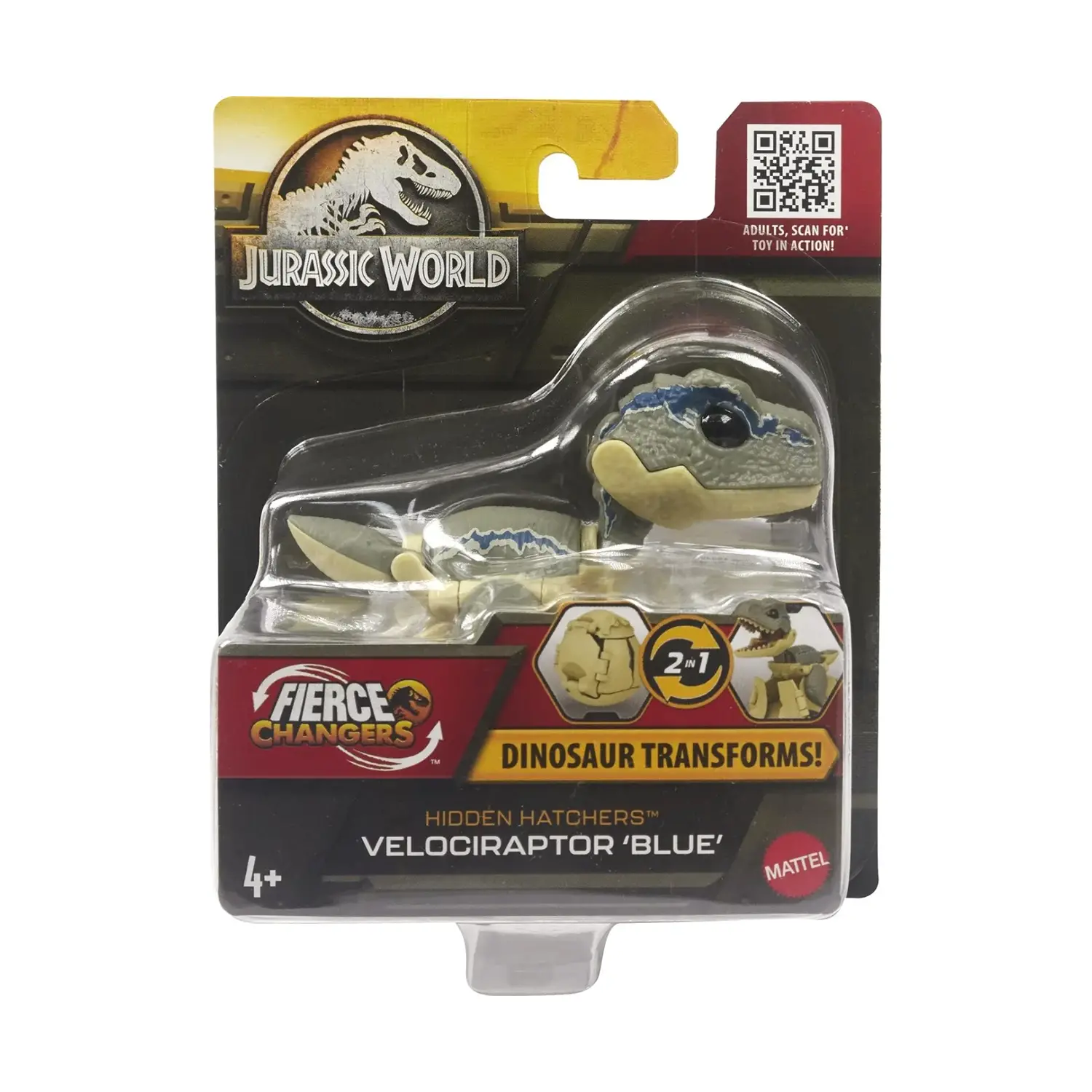 Jurassic World Fierce Changers Schiudi E Scopri Velociraptor HLP01 - action figures ed accessori