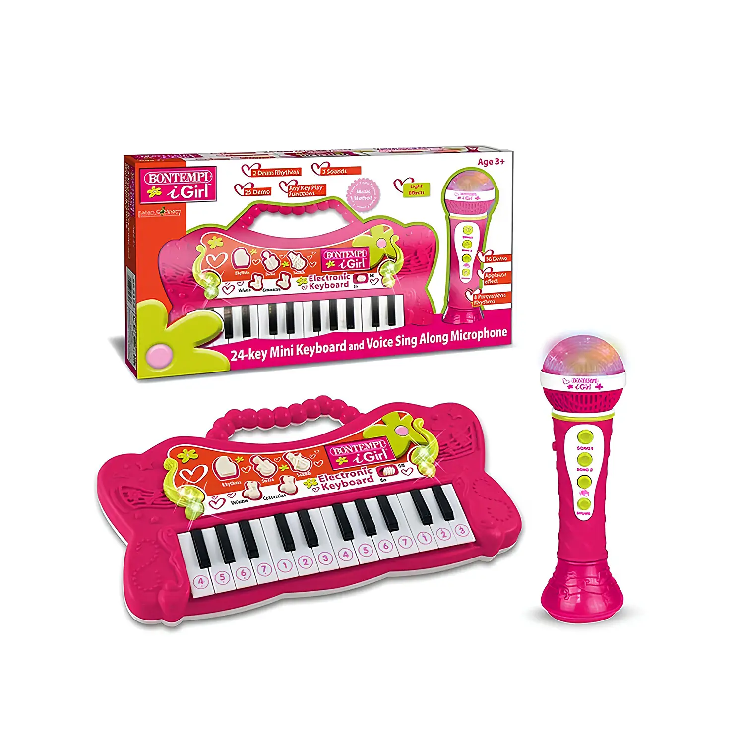 Tastiera Rosa 24 Tasti Con Microfono Karaoke - musicali