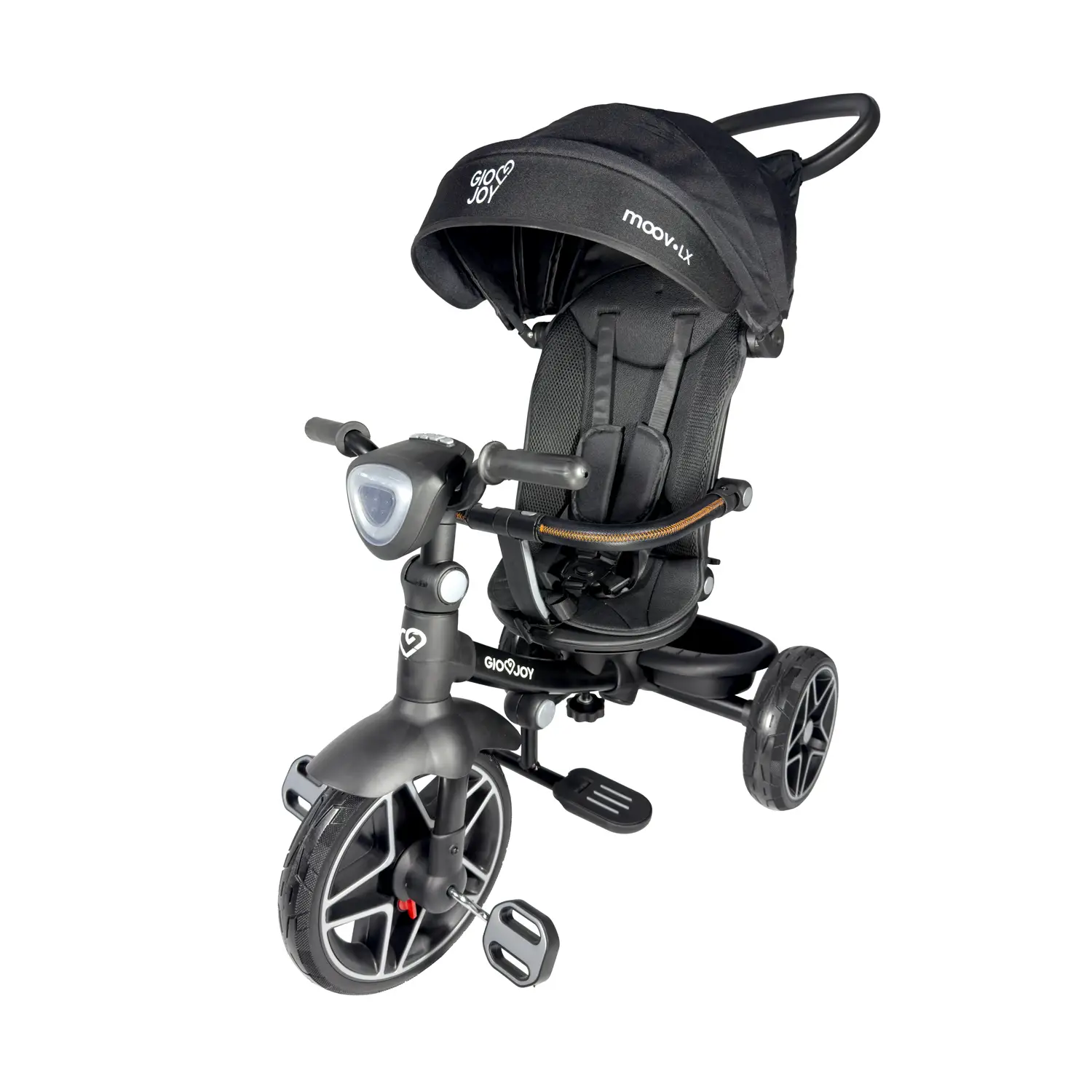 Triciclo Evolutivo 4-in-1 Moov-LX GioJoy by Giodicart – Telaio Nero e Rivestimenti Nero - Tricicli e primi passi