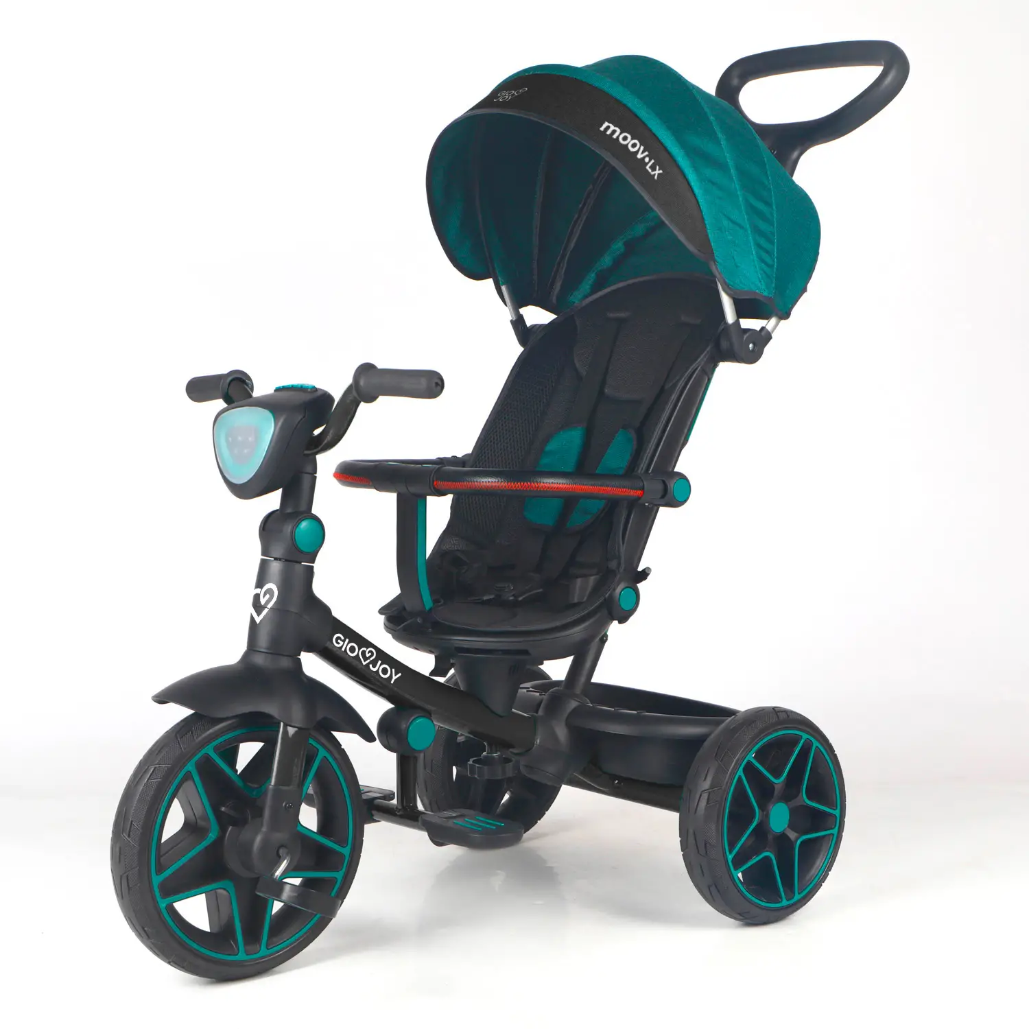 Triciclo Evolutivo 4-in-1 Moov-LX GioJoy by Giodicart – Telaio Nero e Rivestimenti Verde - Tricicli e primi passi
