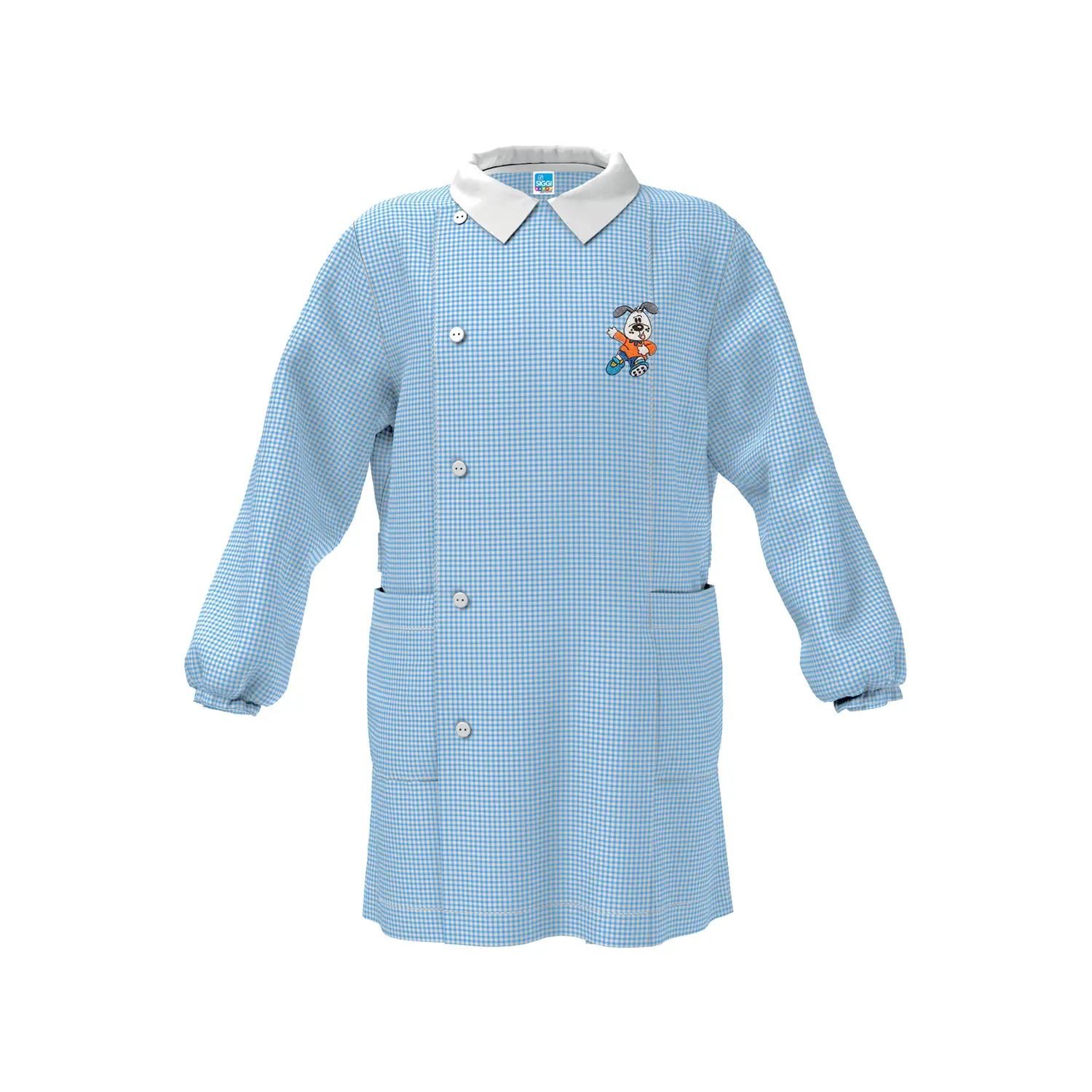 Grembiule Bambino Asilo 4042 Quadrettato Azzurro 6 Anni - grembiuli scolastici