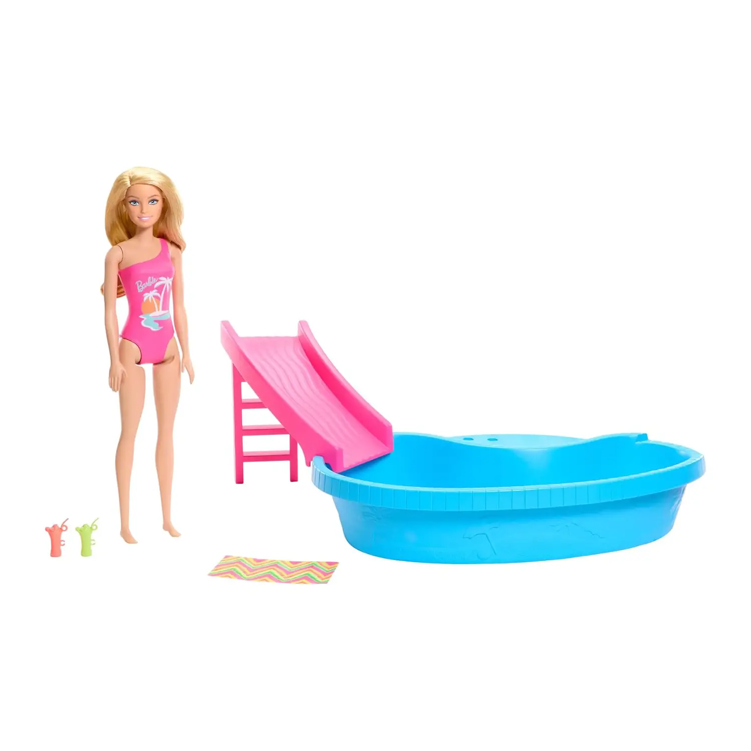 Barbie Playset Piscina - Bambola Bionda, Scivolo e Accessori - collezionabili bambina