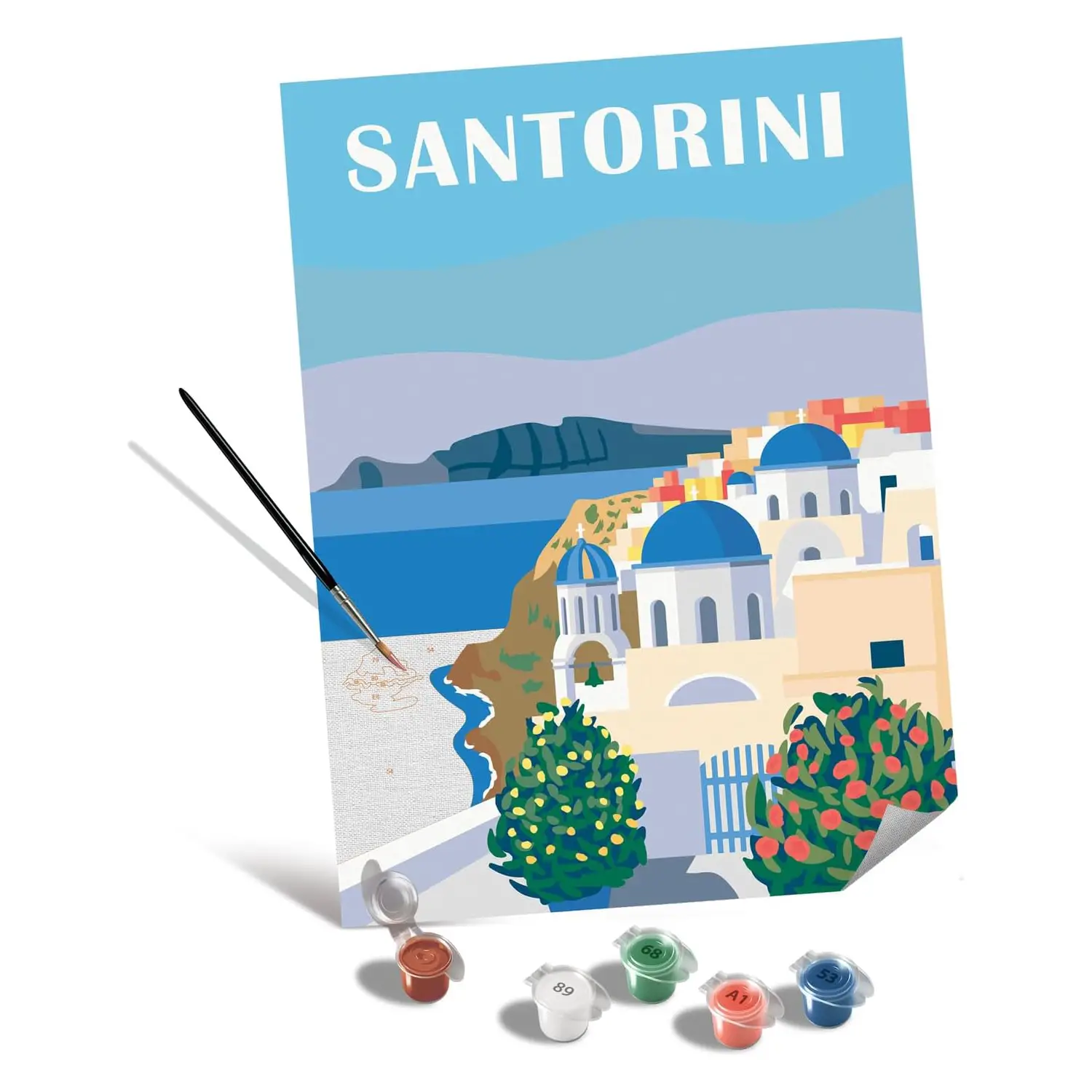 Ravensburger CreArt Serie B Canvas - Santorini, Kit Pittura - creatività