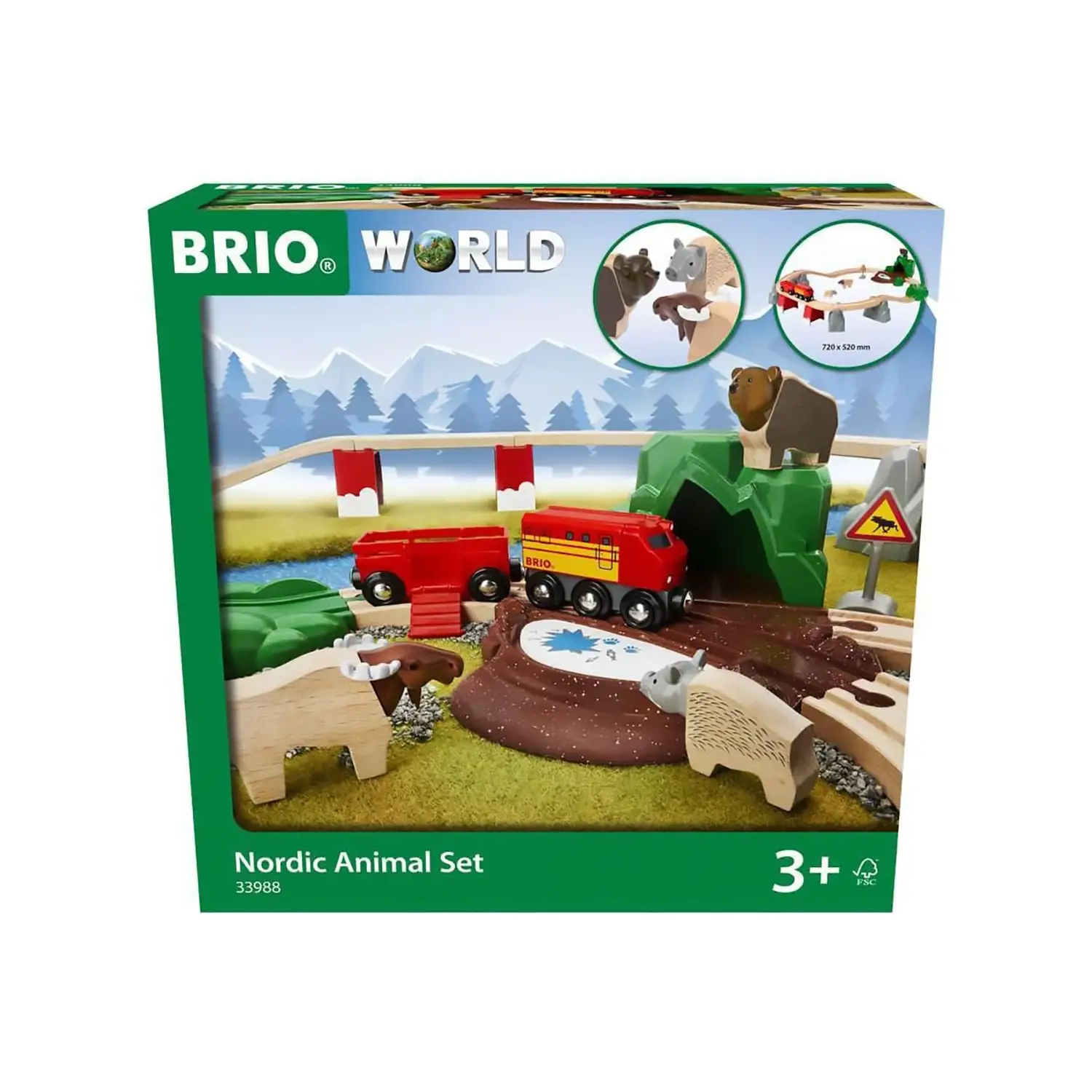 Brio Set Ferroviario Con Animali Nordici - Costruzioni in legno