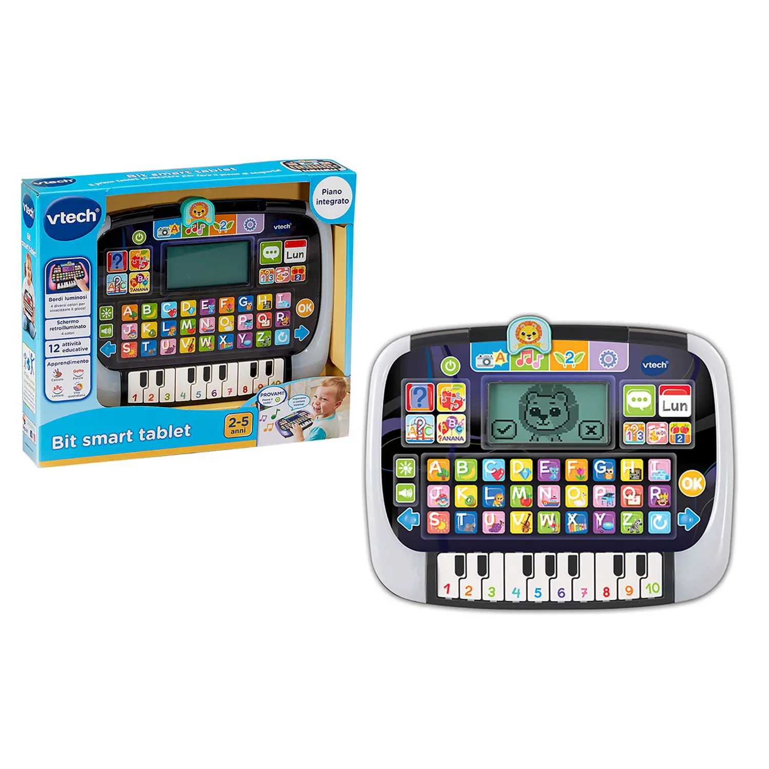 VTech Bit Smart Tablet Educativo - Schermo Retroilluminato, 2-5 Anni - giochi elettronici