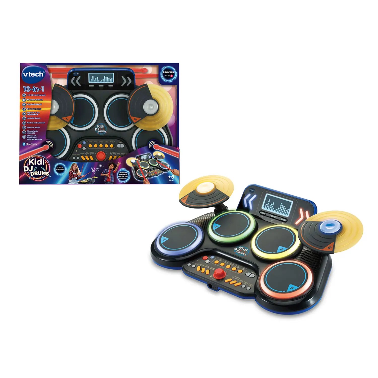 VTech Kidi DJ Drums, Batteria Elettronica per Bambini - giochi elettronici