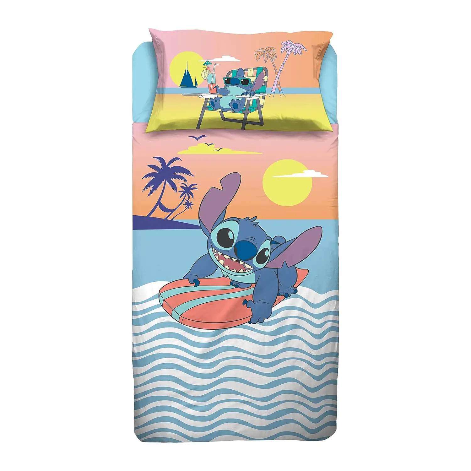 Set Lenzuolo Letto Singolo Stitch - Completo Letto Disney - biancheria casa
