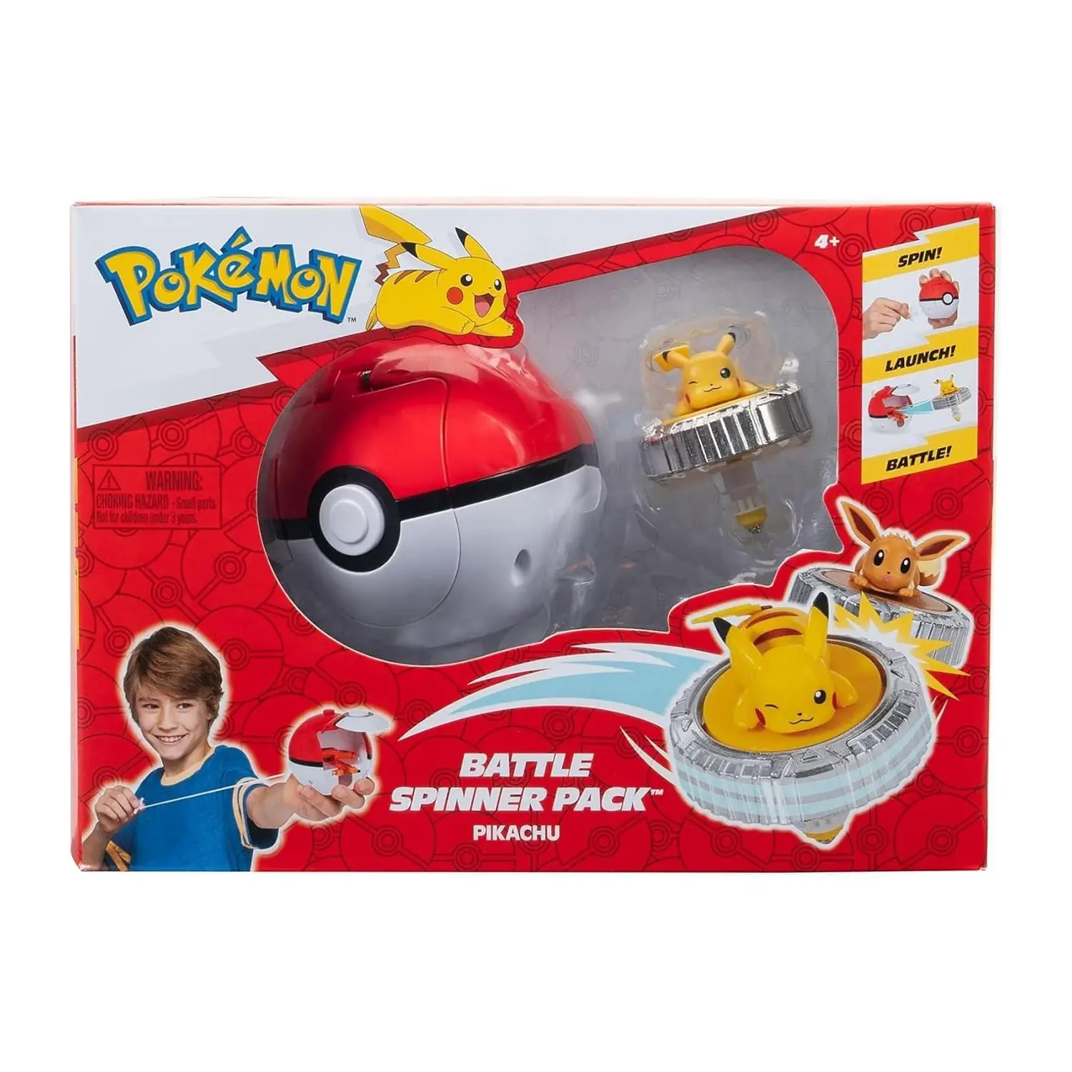 Pokemon Trottola Personaggio Pikachu e Poke Ball Lanciatore - action figures ed accessori