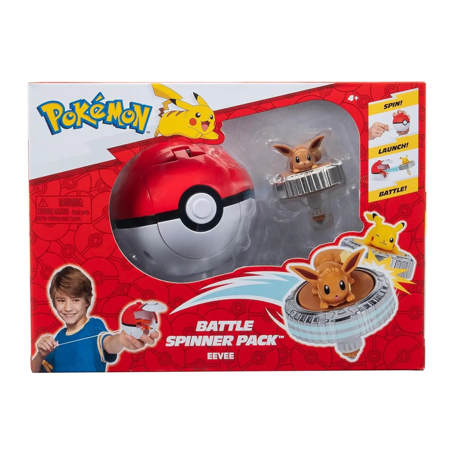 Pokemon Trottola Personaggio Eevee e Poke Ball Lanciatore - action figures ed accessori