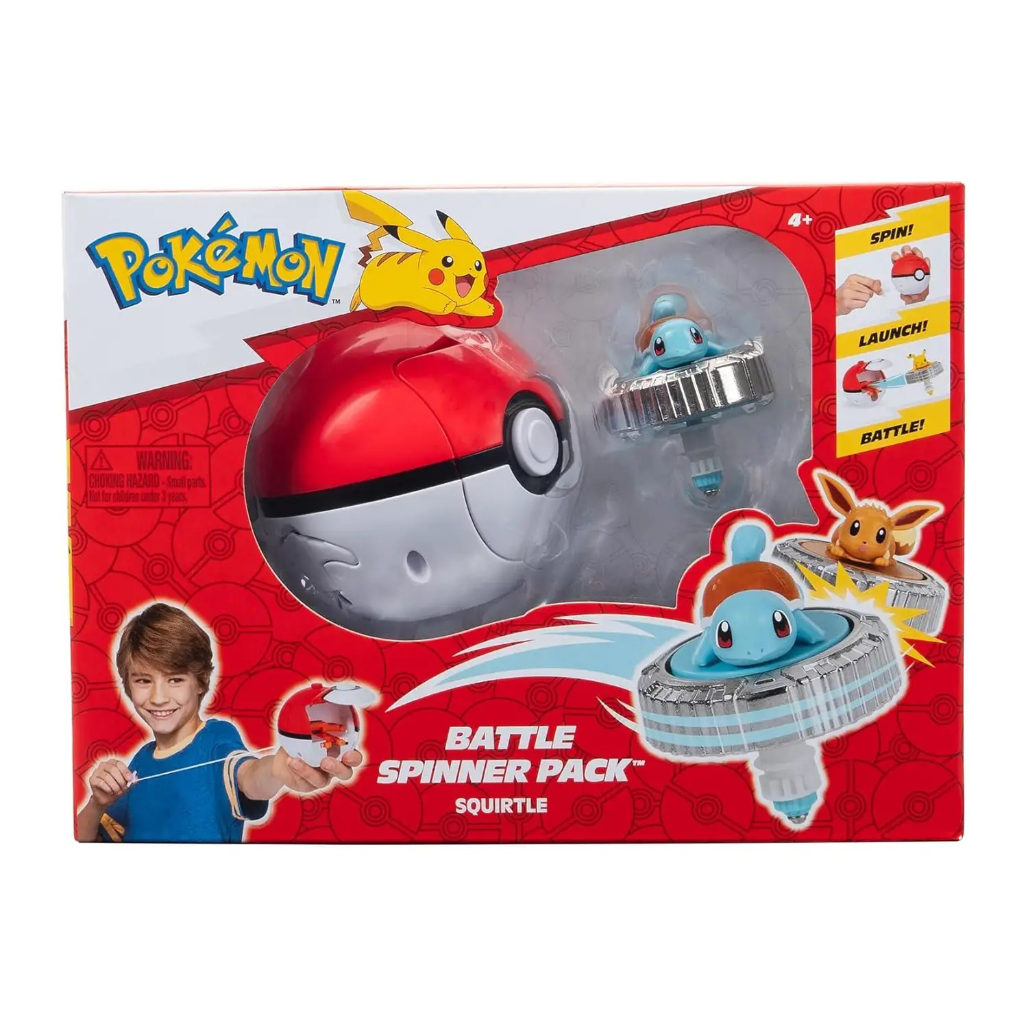 Pokemon Trottola Personaggio Squirtle e Poke Ball Lanciatore - action figures ed accessori