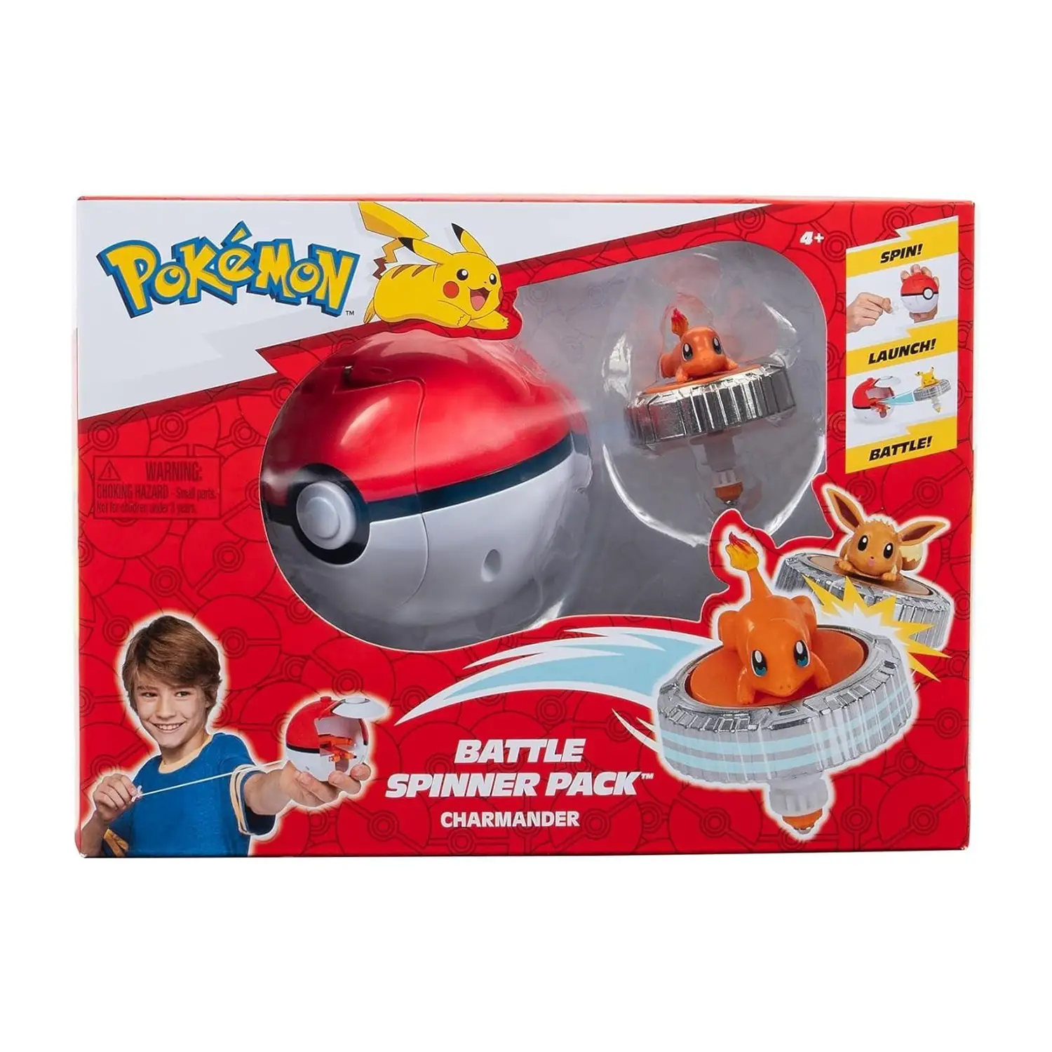 Pokemon Trottola Personaggio Charmander e Poke Ball Lanciatore - action figures ed accessori