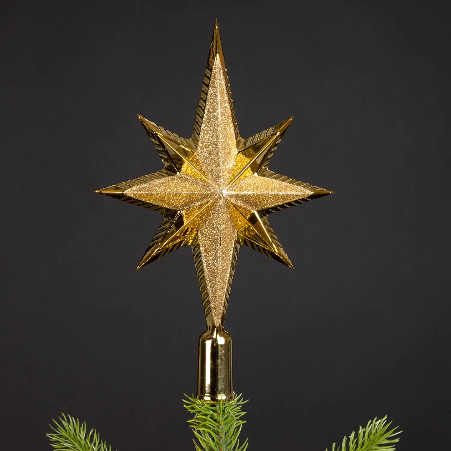 Puntale Albero Natale Glitter Gold - addobbi albero