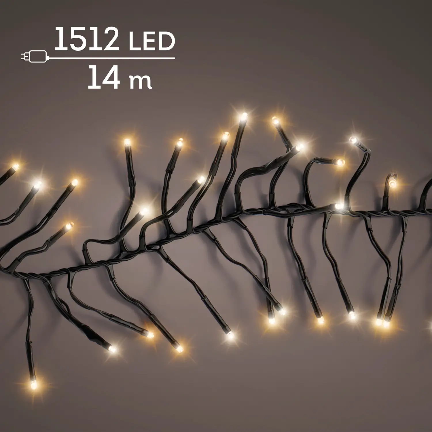 Lumineo Cluster Twinkle 1512 LED 14 m Bianco Caldo - luci