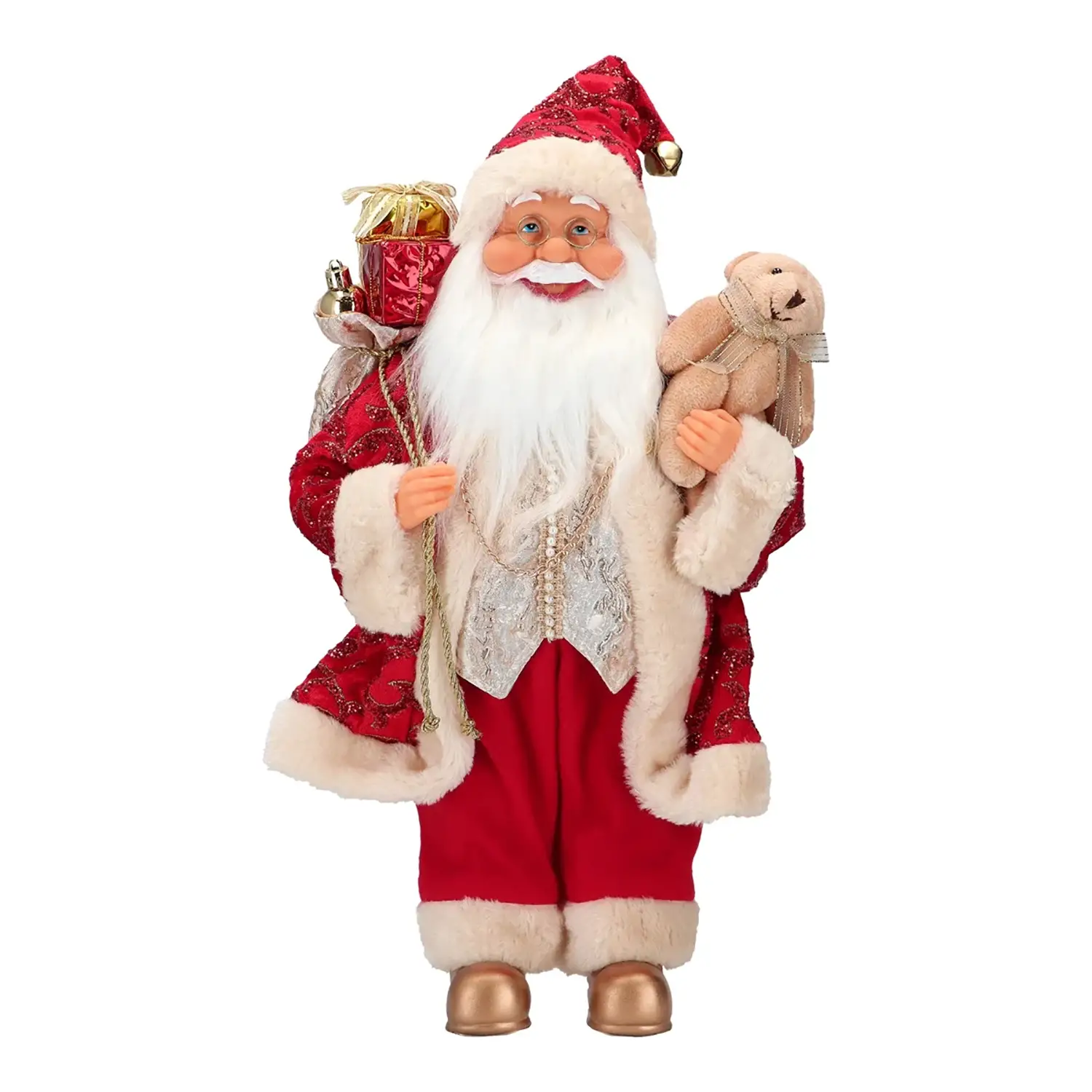 Babbo Natale Rosso e Oro 40 cm - addobbi casa