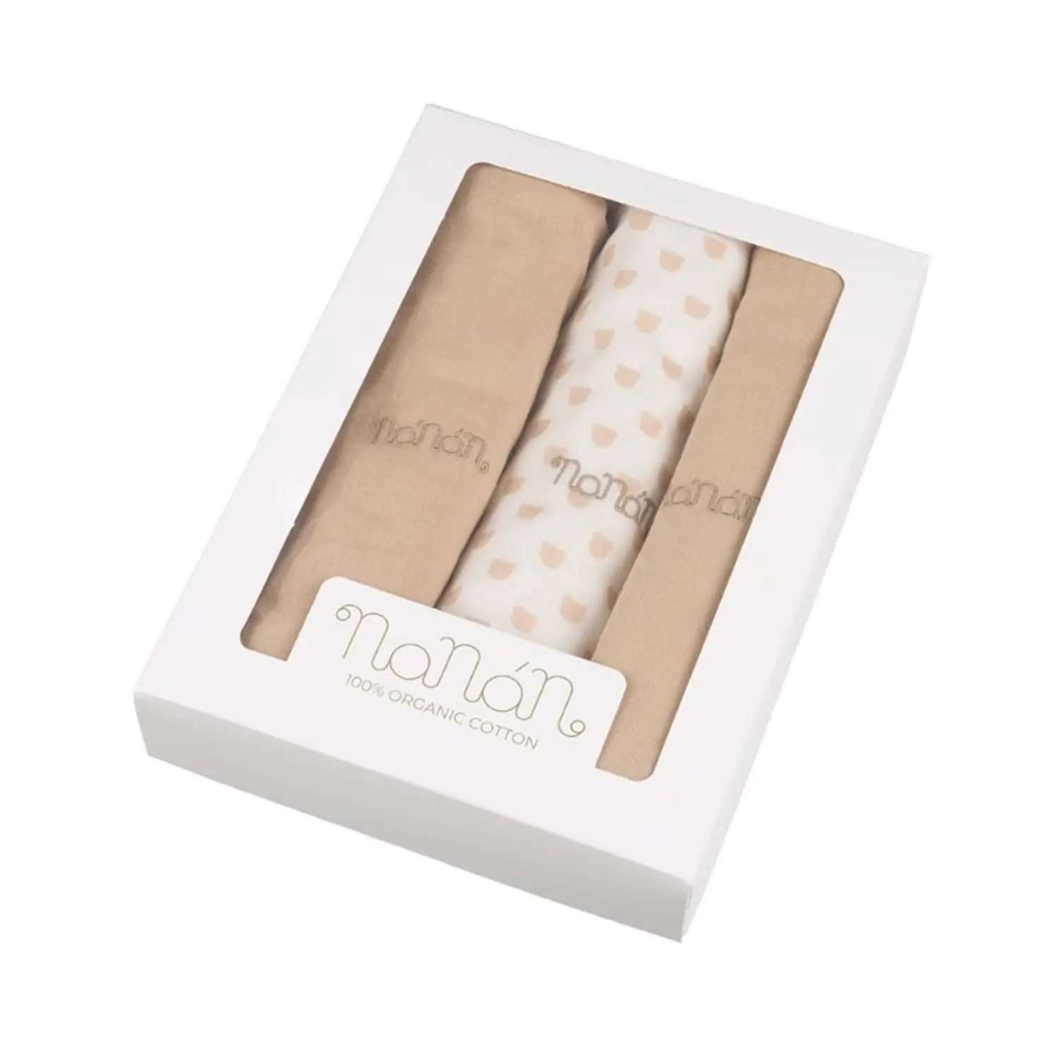Set 3 Pezzi Mussola 80x80 Cm Beige - lenzuolini