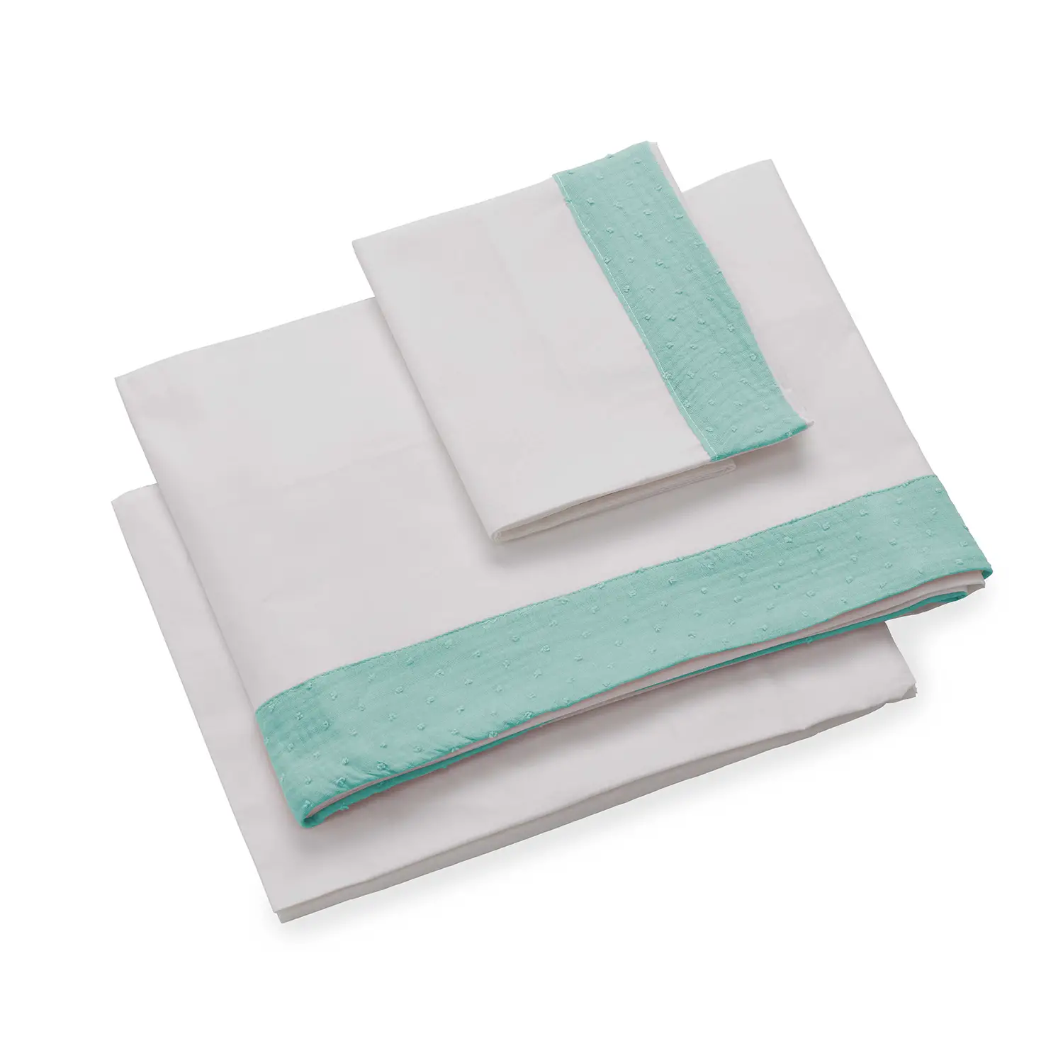 Infinito Set Lenzuola Lettino 3 Pezzi Plumetì Verde Acqua Italbaby - lenzuolini