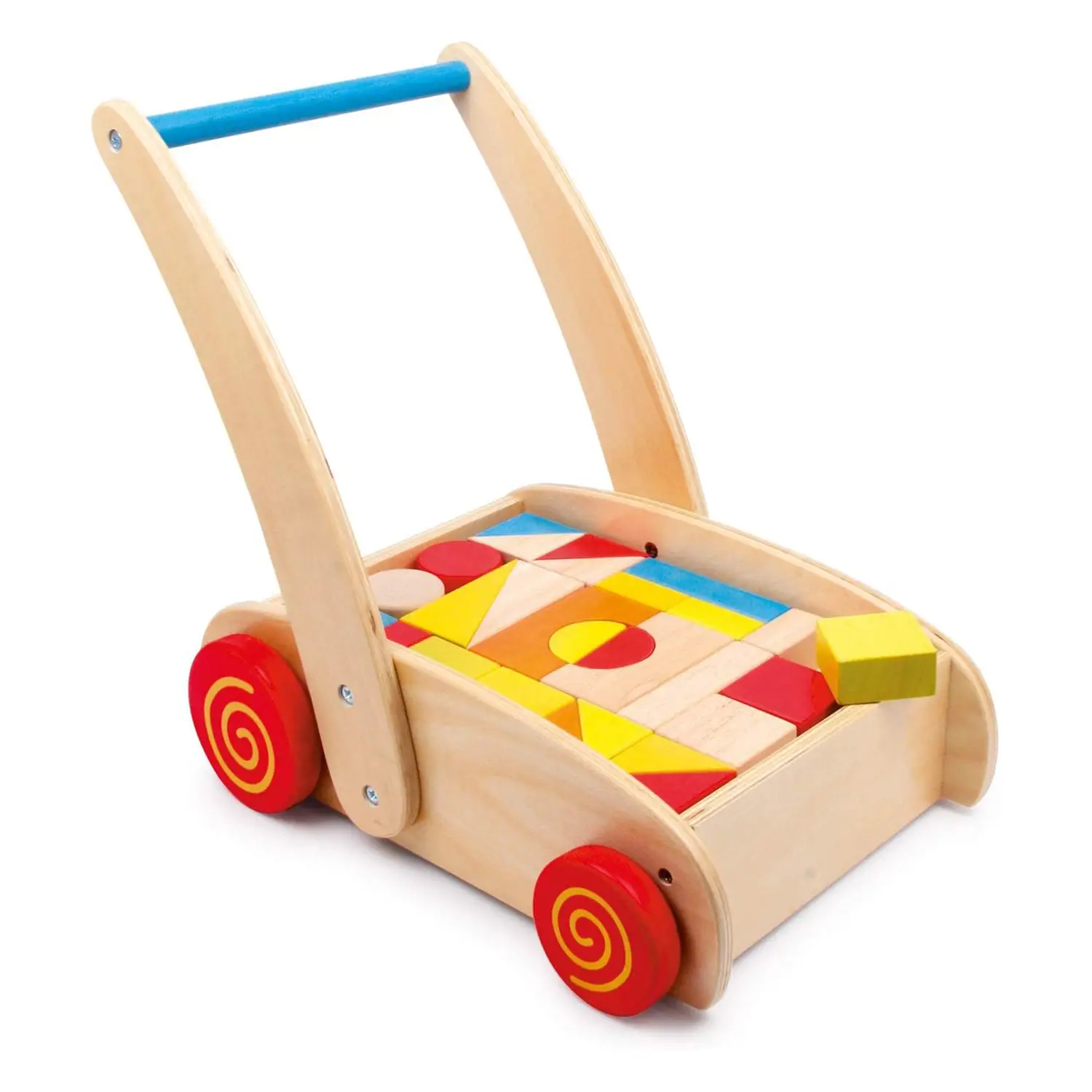 Carrello Primi Passi Con Costruzioni In Legno - Primi giochi