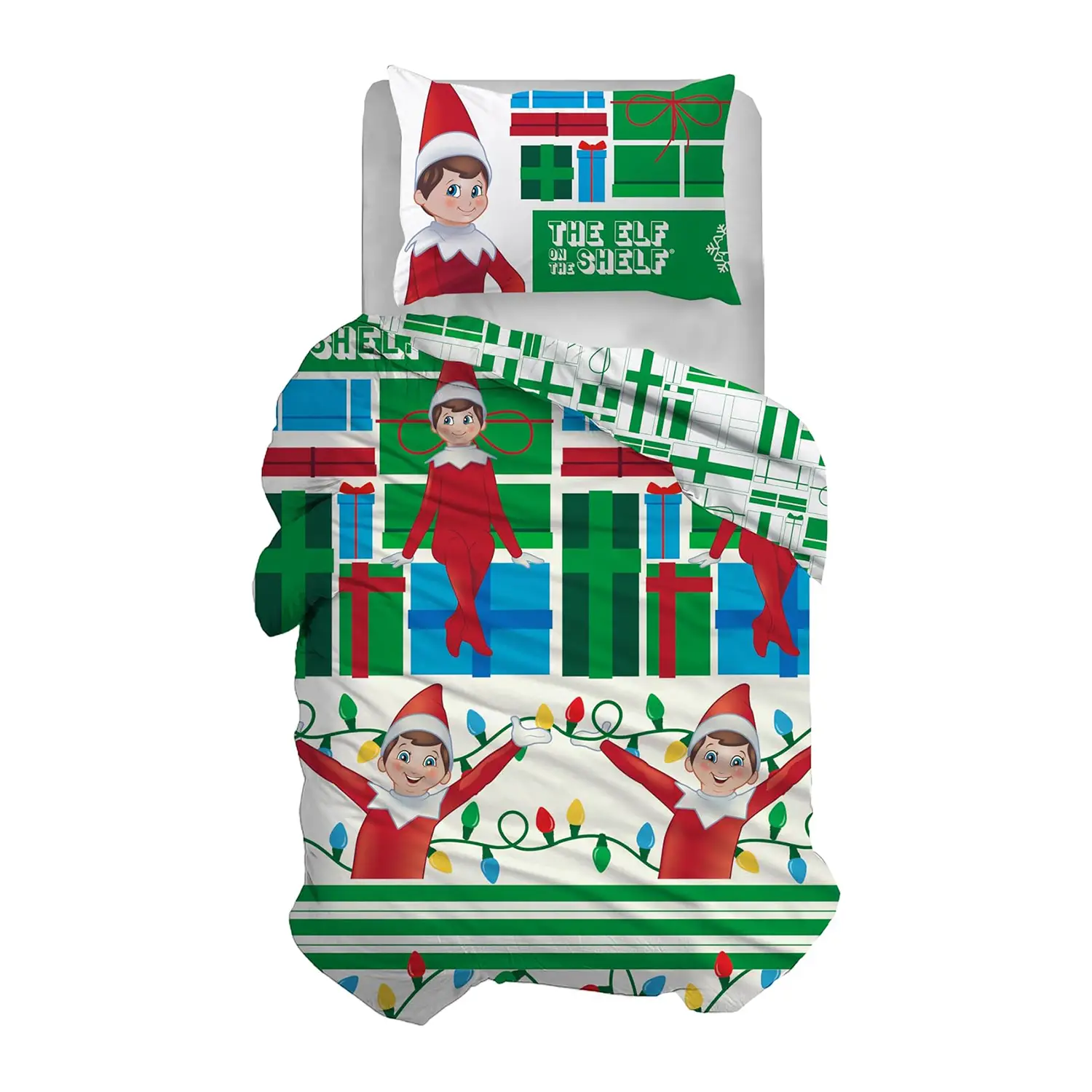 Elf On The Shelf - Set Parure Copripiumino con Federa Singolo Natalizio - biancheria casa