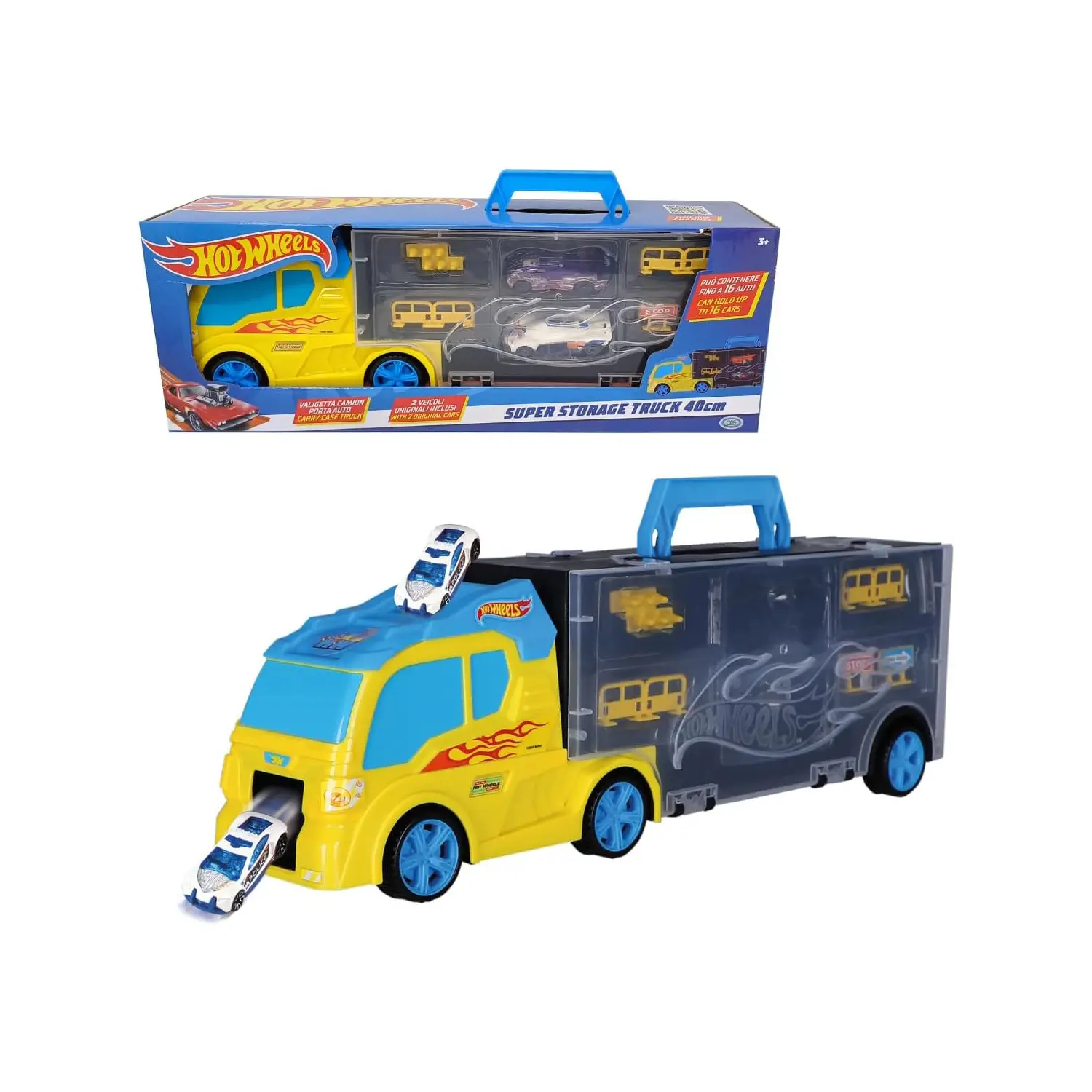 Hot Wheels Transporter 40 - Valigetta Camion con 2 Auto - modellini