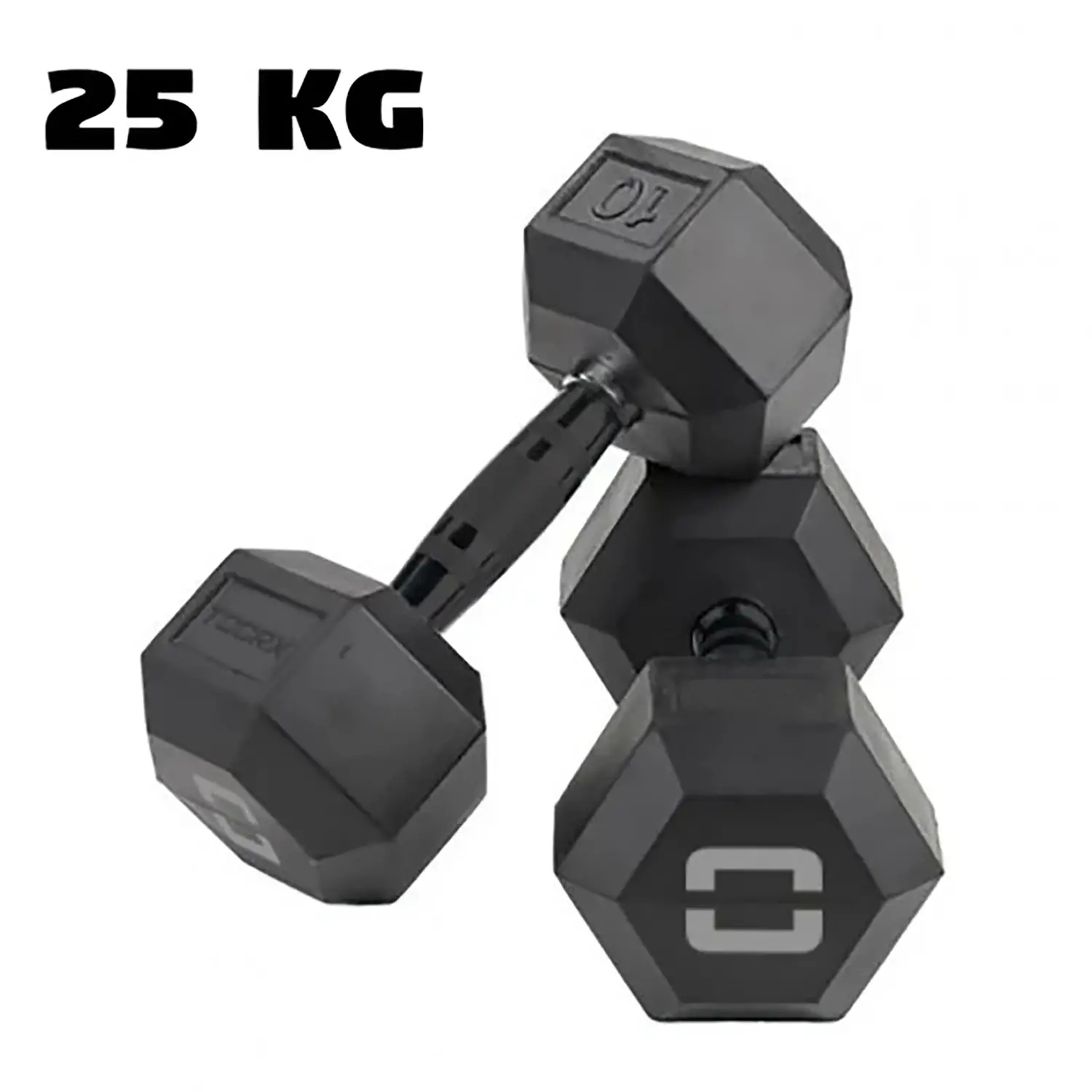 Manubrio Esagonale Gommato Con Antiscivolo 25Kg - addominali e barre trazioni