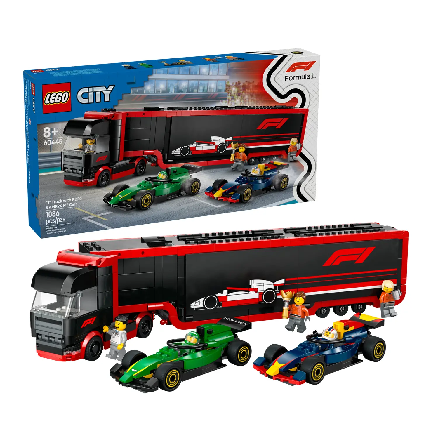Lego City Formula 1 Autotrasportatore F1 con Monoposto Rb20 e Amr24 F1 60445 - lego