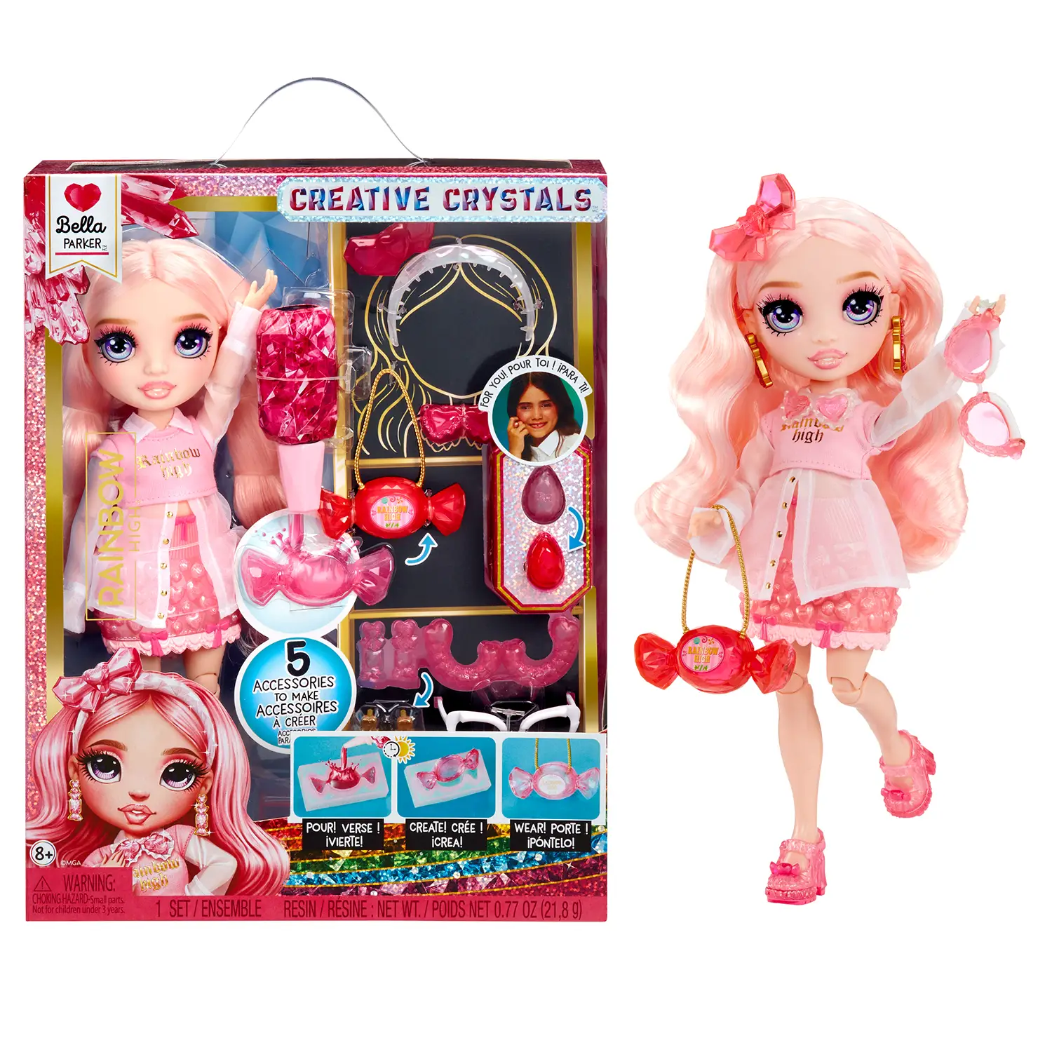 Rainbow High Creative Crystals Fashion Doll - Bella - collezionabili bambina