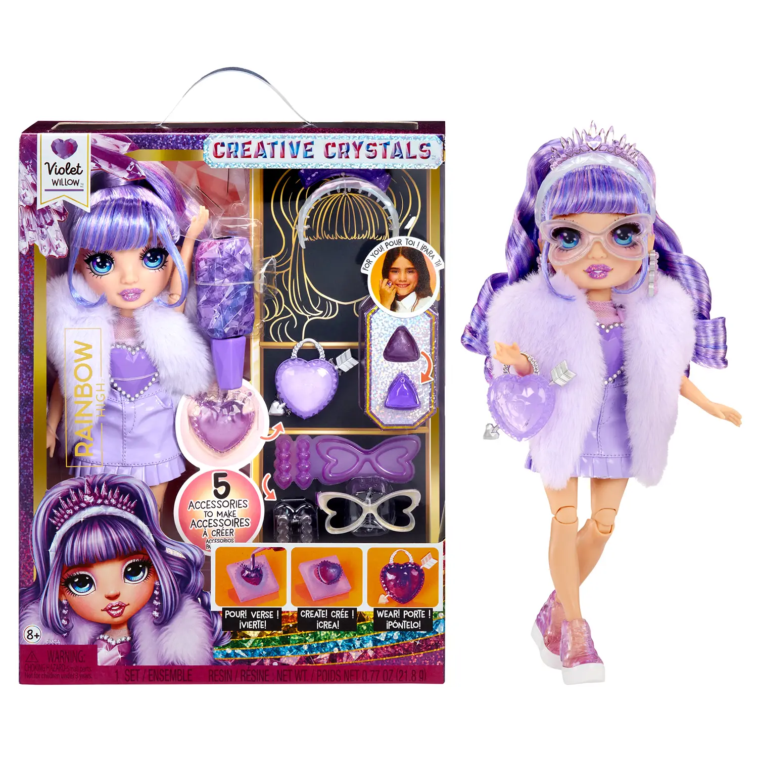 Rainbow High Creative Crystals Fashion Doll - Violet - collezionabili bambina