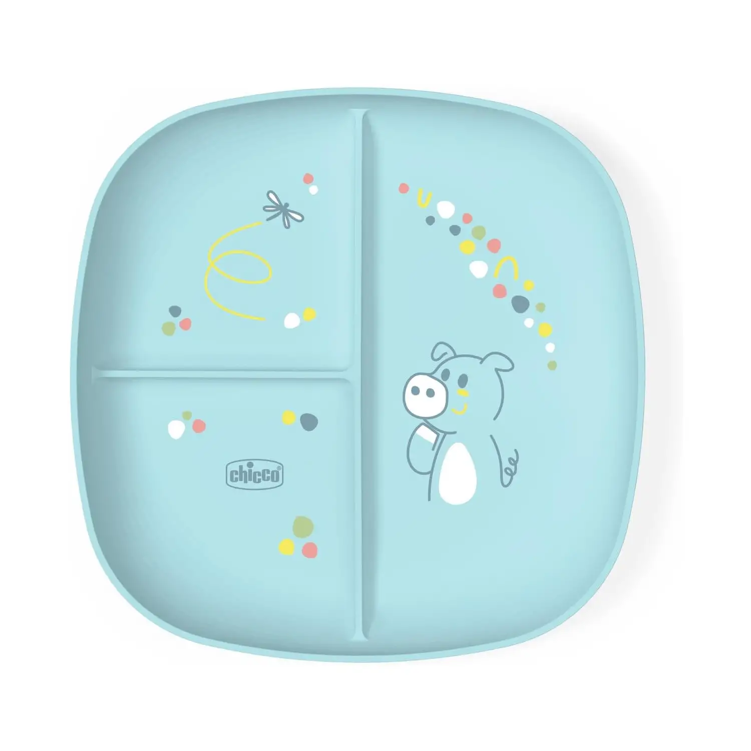 Chicco Piatto Pappa 12+ Mesi - Con Scomparti Azzurro - piatti e posate