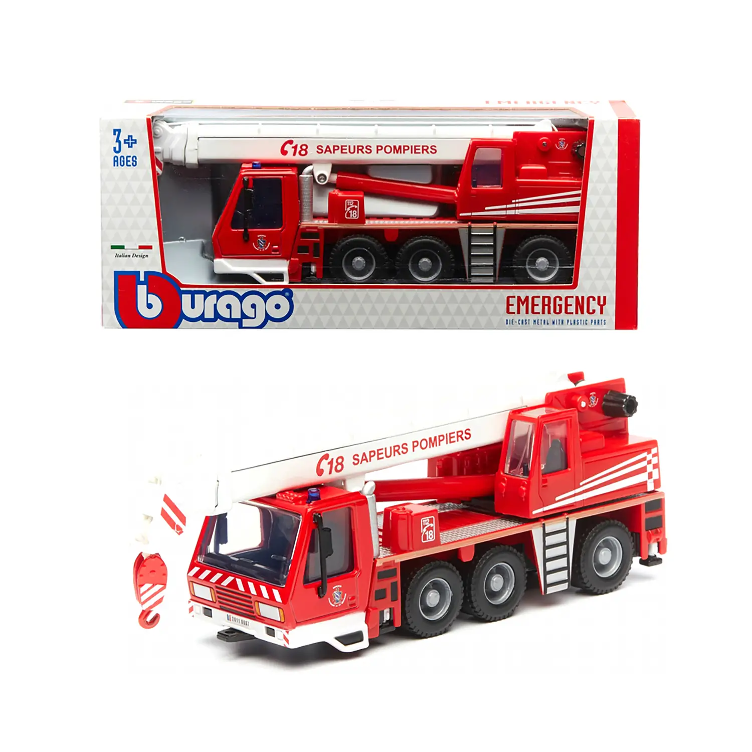 Auto 1:50 Emergency Vigili Del Fuoco Camion Con Gru – Bburago - diecast
