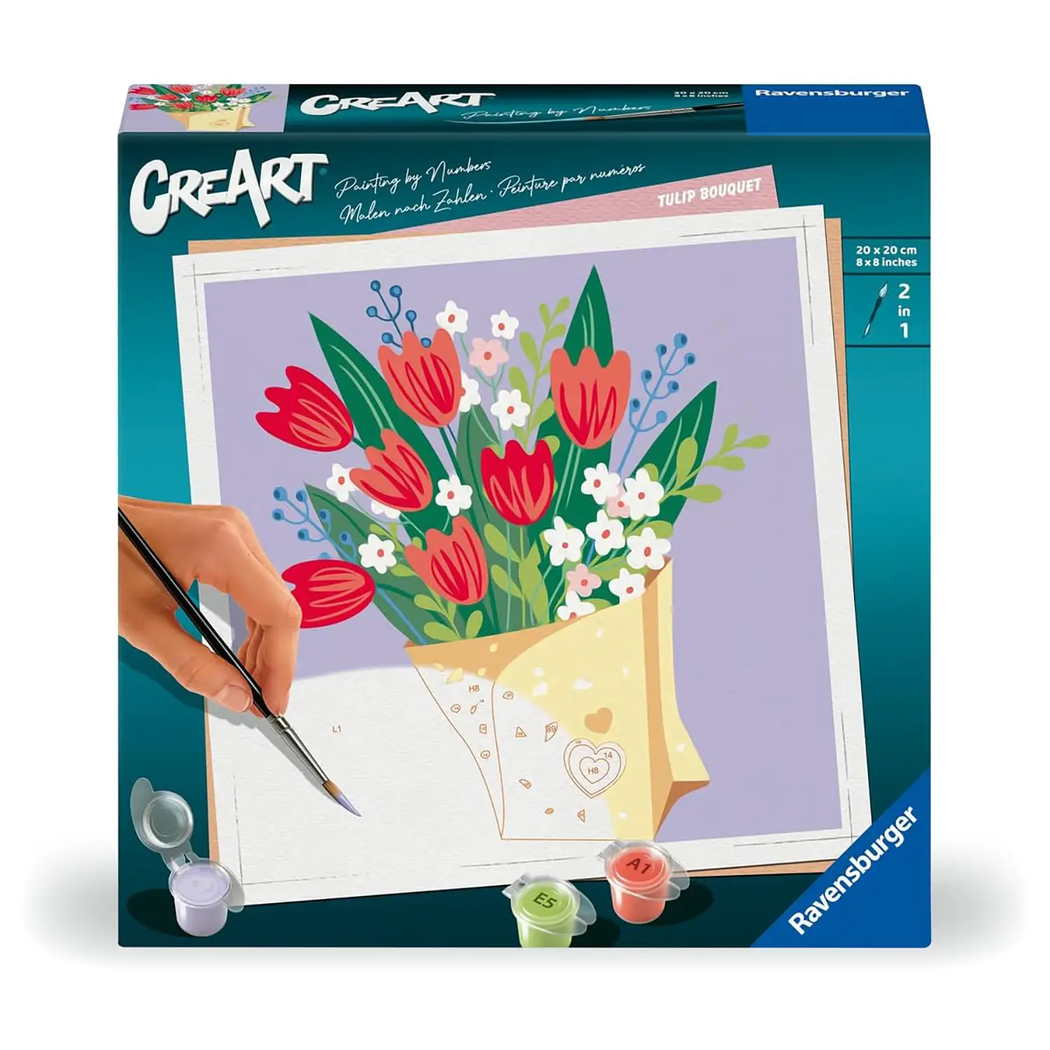 Ravensburger CreArt – Bouquet di Tulipani | Dipingi con i Numeri - creatività