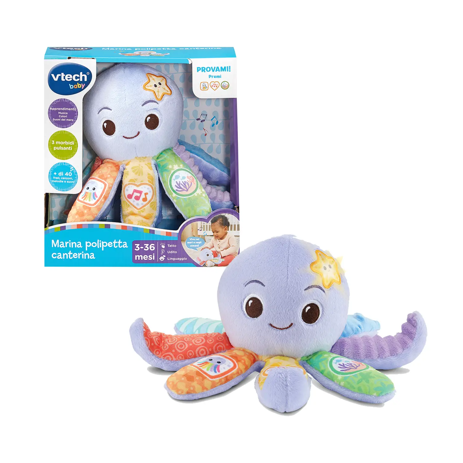 Marina Polipetta Canterina – Peluche Interattivo per Neonati - Primi giochi